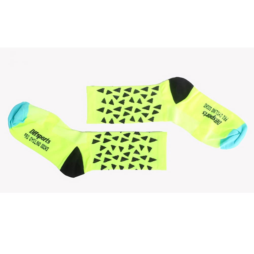 Cycling Socks Pro for Men & Women - Breathable Bike Riding Socks for XC, MTB, BMX Sports (Black, Pink, White, Green, Yellow) - Perfect for Road Cycling, Mountain Biking & Indoor Training