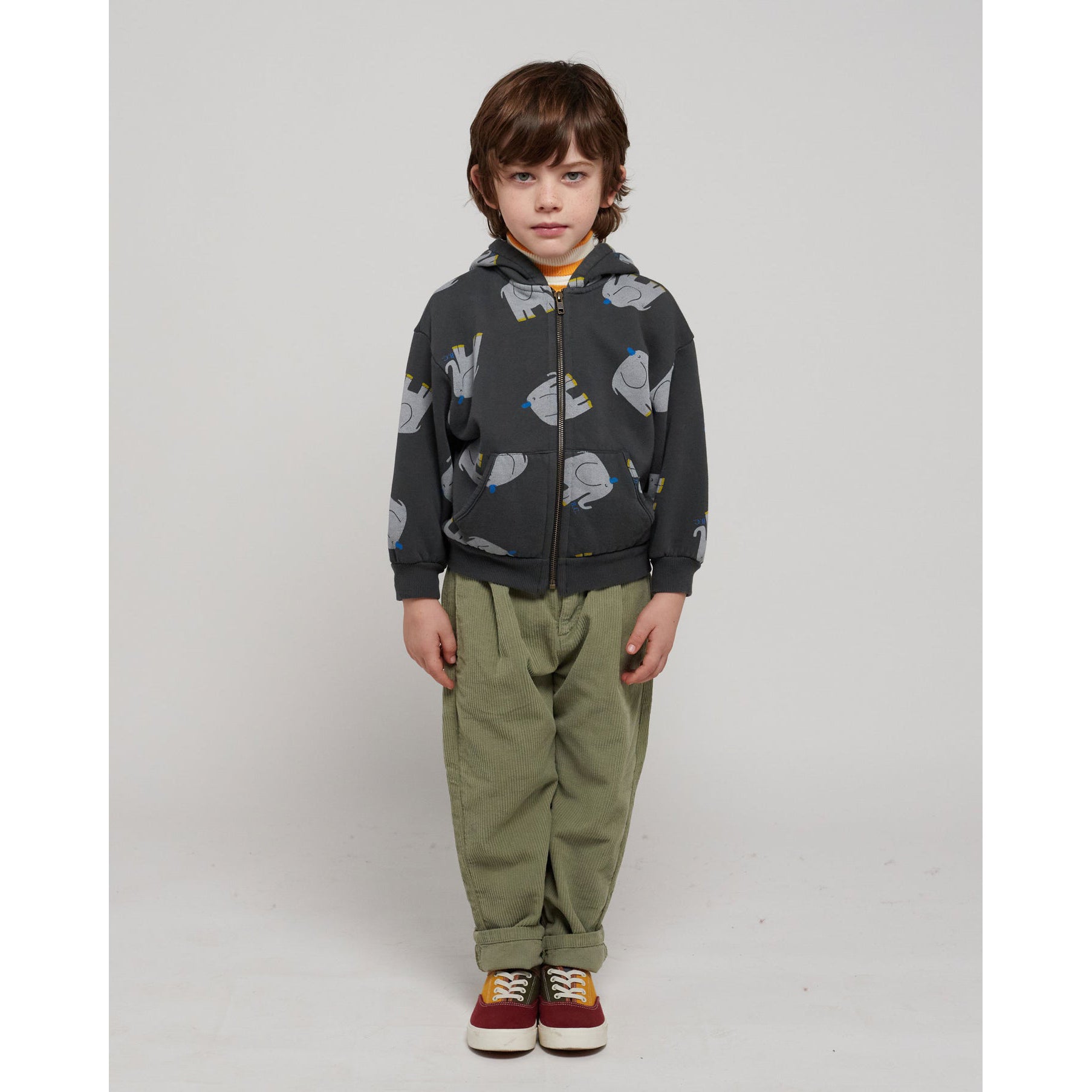 Bobo Choses The Elephant Print Zipper Hoodie for Kids - Cozy & Stylish Pullover for Playdates, School & Outdoor Adventures
