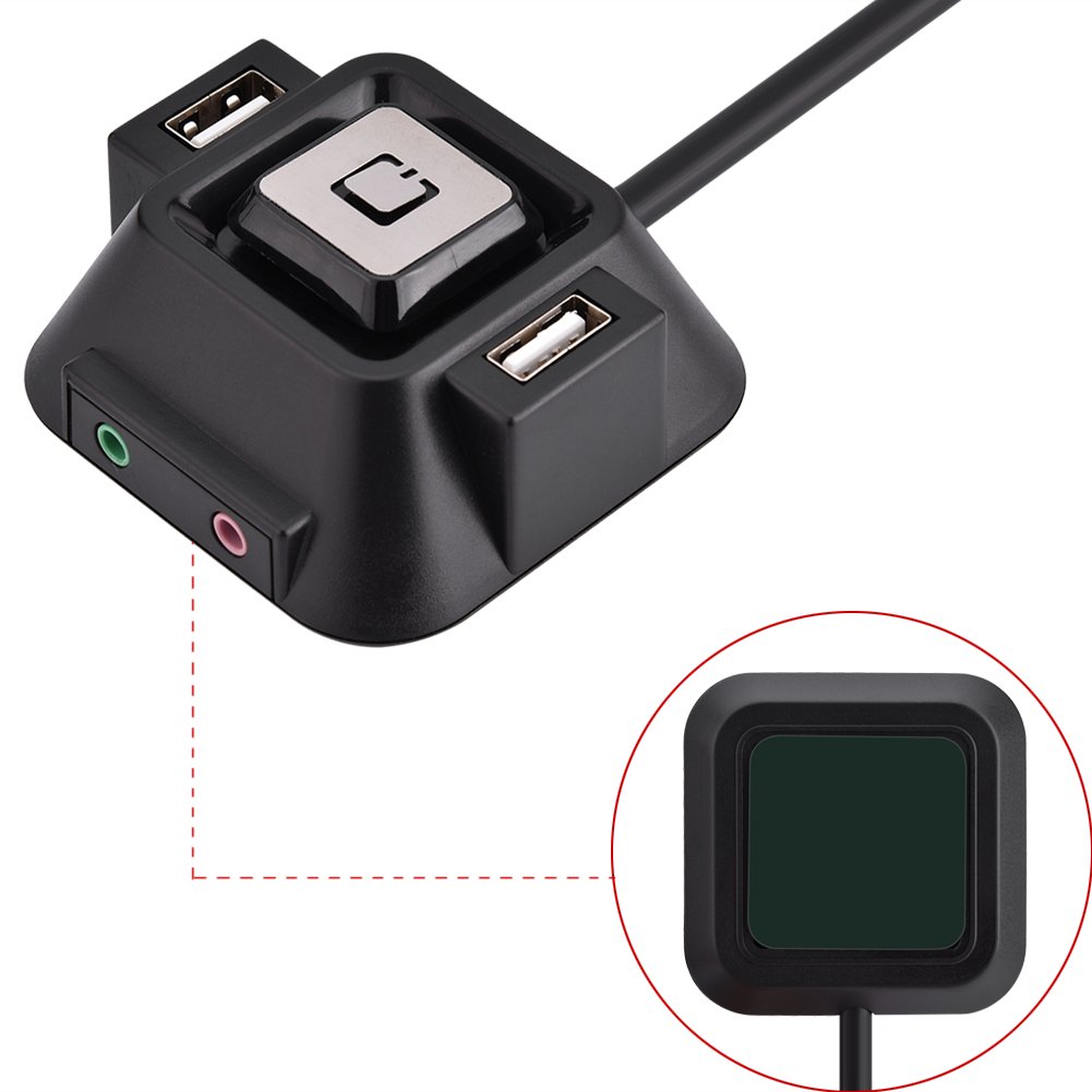 Yosoo Desktop PC Case Switch with USB Ports, Power Reset, Audio & Microphone Port - Computer Power Supply & HDD Switch for DIY PC Builds and Gaming Rigs