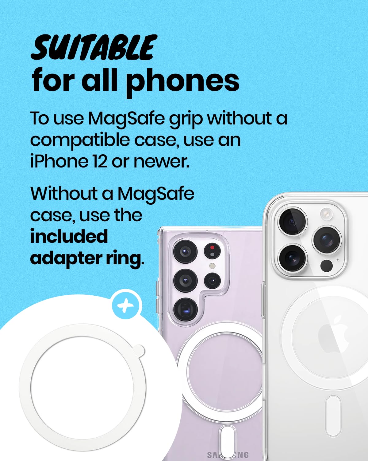Magnetic Heart Phone Grip Stand - Pink Macaron for Smartphones & Tablets - Perfect for Hands-Free Viewing