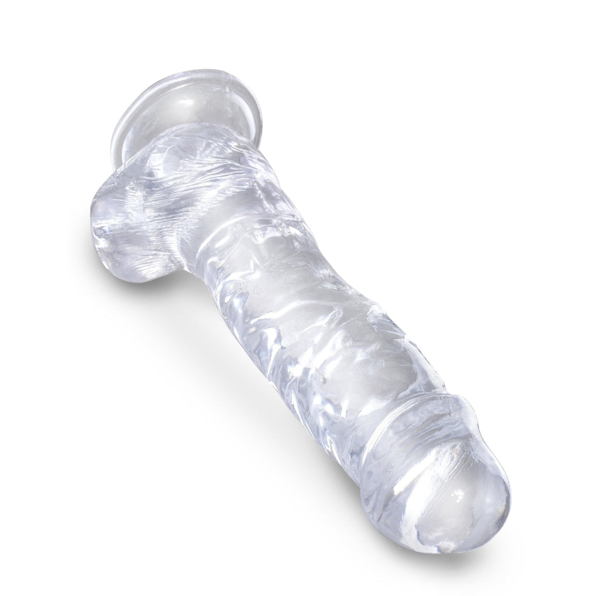 King Cock Clear 8 Inch Realistic Dildo with Balls - Lifelike Adult Toy for Solo Play & Couples Fun