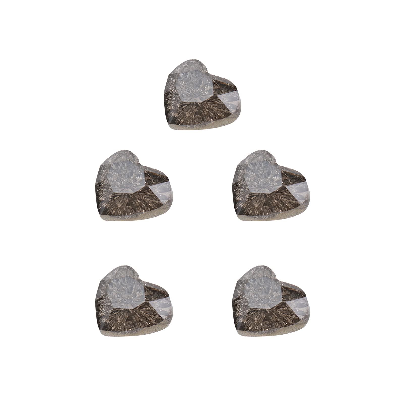 Beaupretty 5pcs Heart Shaped Nail Art Studs - Shiny DIY Nail Charms for Manicure, Nail Art Design - Perfect for Birthday Parties, Daily Wear & Nail Decoration