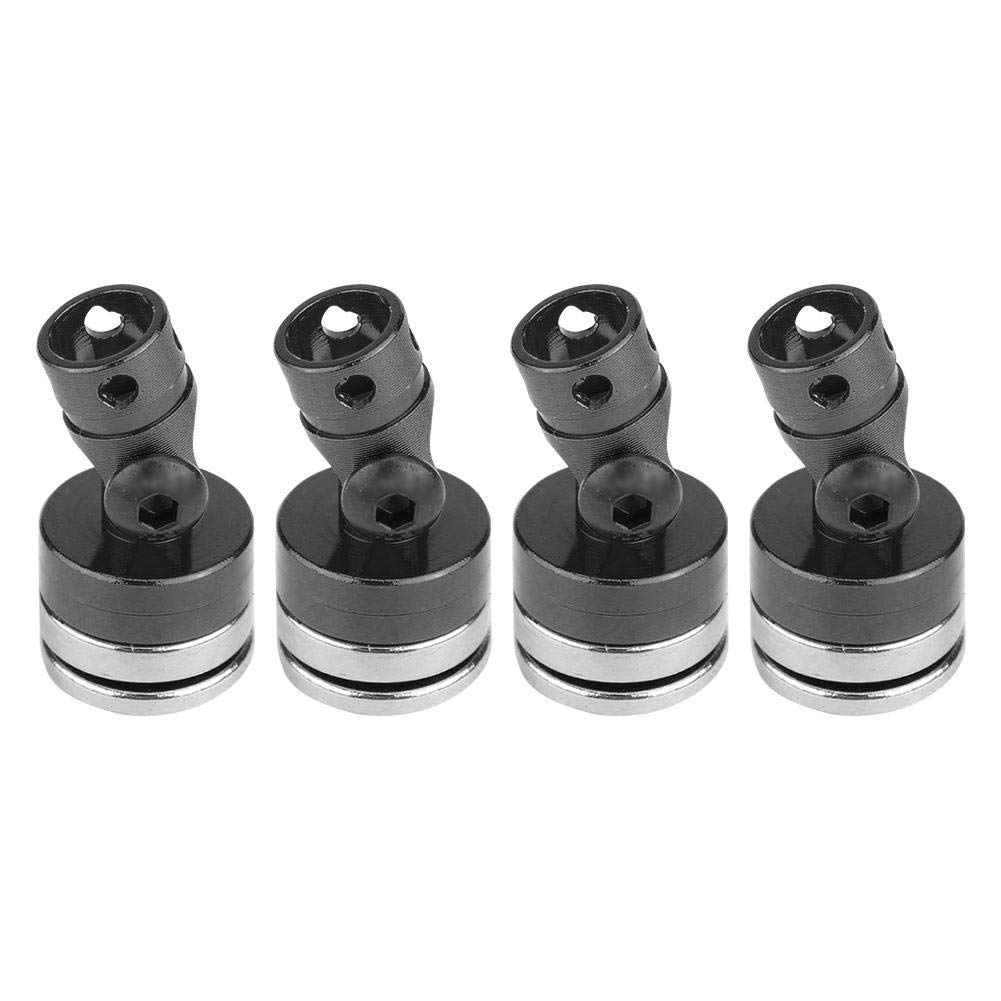4Pcs Black RC Magnetic Body Post Mount for SCX10 4WD 1:10 Scale Model Cars - Stealth Design, Durable Vehicle Accessories - Perfect for Off-Road Crawling & RC Car Customization