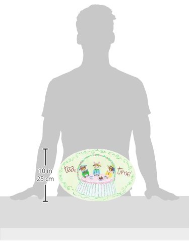 Stupell Kids Room Decor - Tea Time with Toys Oval Wall Plaque for Nursery, Playroom & Children's Bedroom