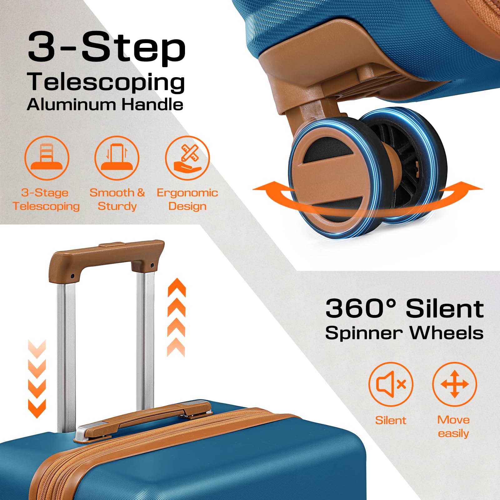 Joyway 24 Inch Expandable Hardside Luggage with 360° Spinner Wheels, TSA Lock & ABS Lightweight Design - Perfect for Air Travel, Business Trips & Vacation Packing