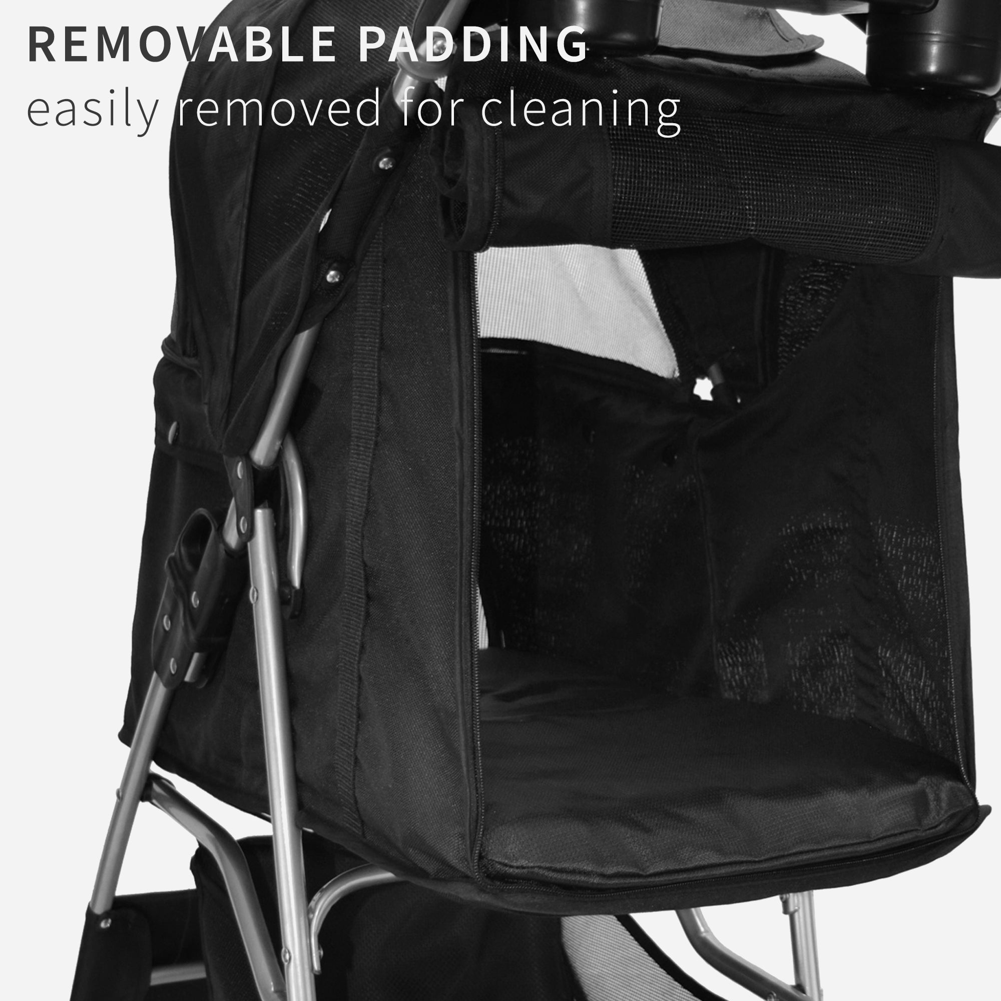 4 Wheel Pet Stroller for Small Dogs & Cats - Lightweight Foldable Travel Carrier with Storage Basket - Perfect for Outdoor Walks, Vet Visits & Shopping Trips