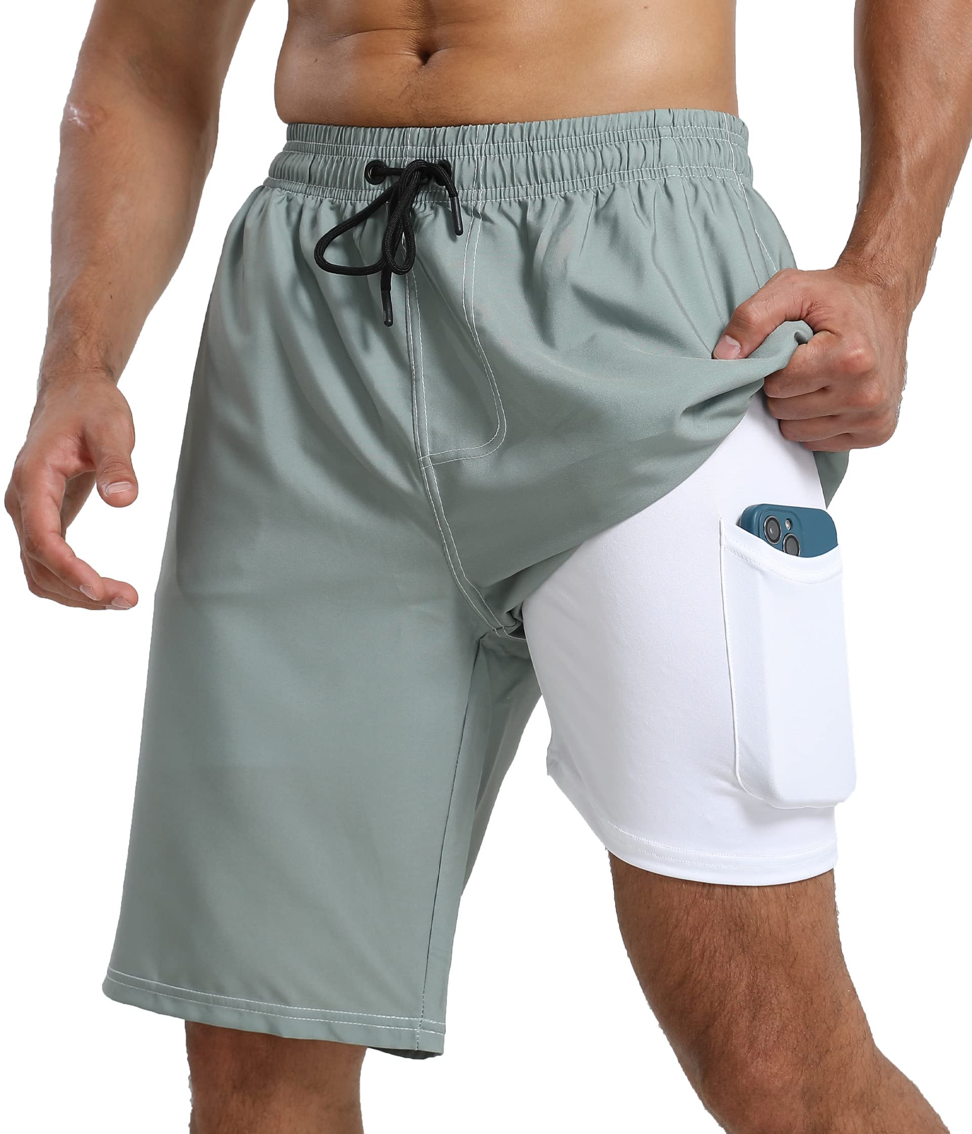 **XSKJY Men's Quick Dry Swim Trunks with Compression Liner - Lightweight Beach Shorts for Swimming, Surfing & Summer Sports | Ideal for Pool, Ocean & Water Activities**