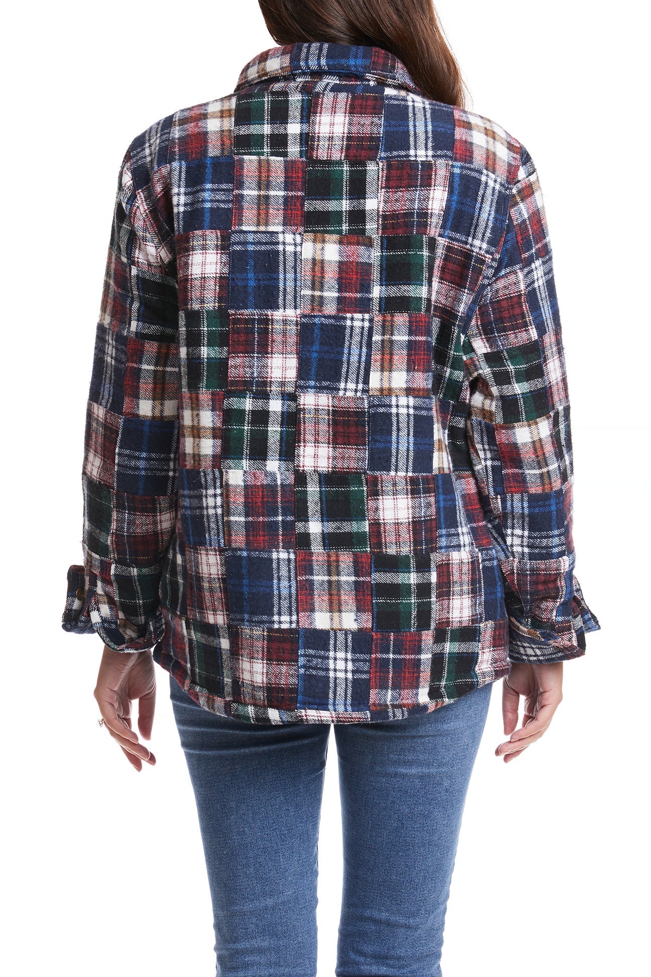 Women's Flannel Shacket with Colorado Patch - Cozy Madras Plaid Overshirt for Fall & Winter Layering | Perfect for Outdoor Adventures & Casual Wear