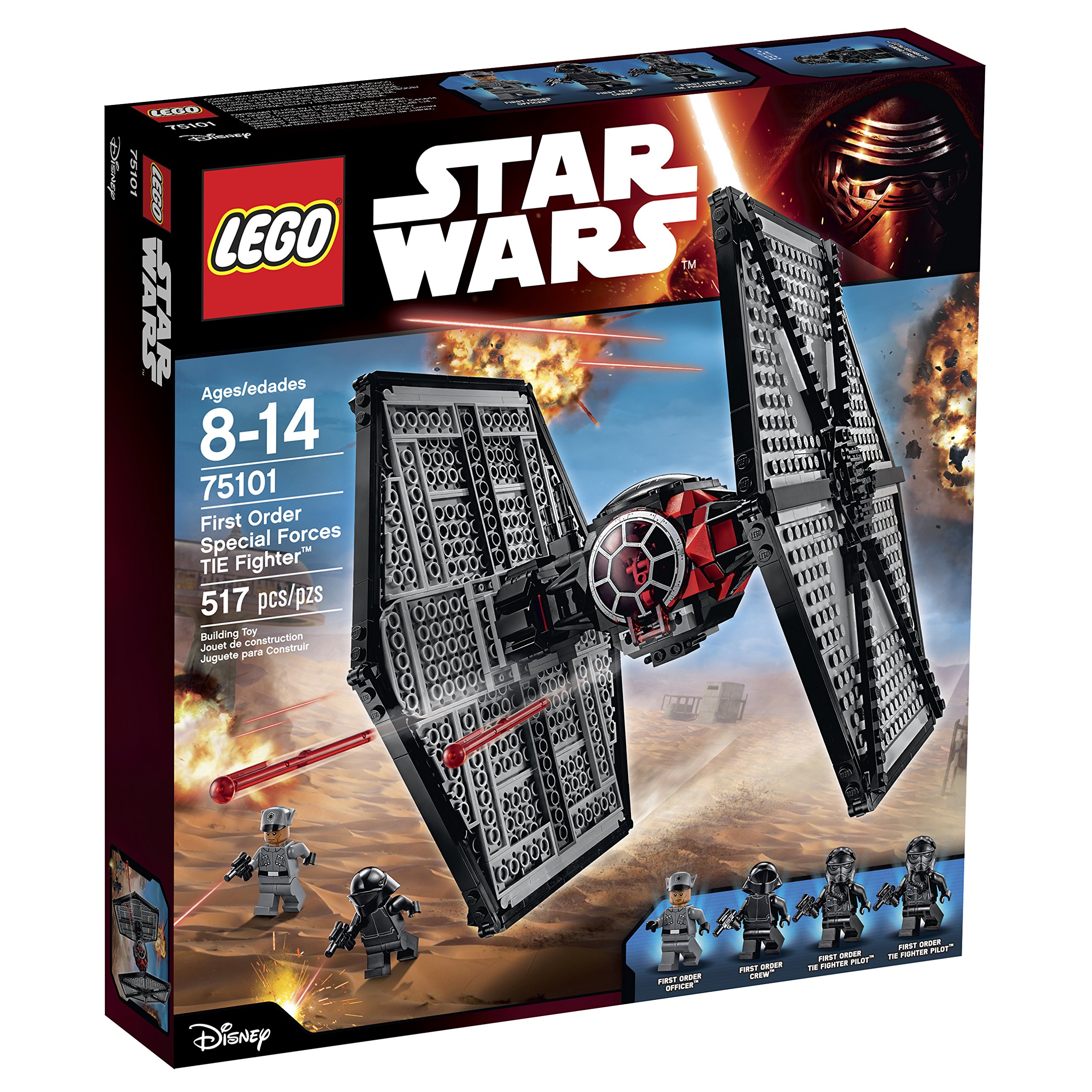 LEGO Star Wars 75101 First Order Special Forces TIE Fighter Building Kit - 470 Pieces, Collectible Star Wars Model for Kids & Adults, Perfect for Display & Play | Great Gift for Fans & Builders