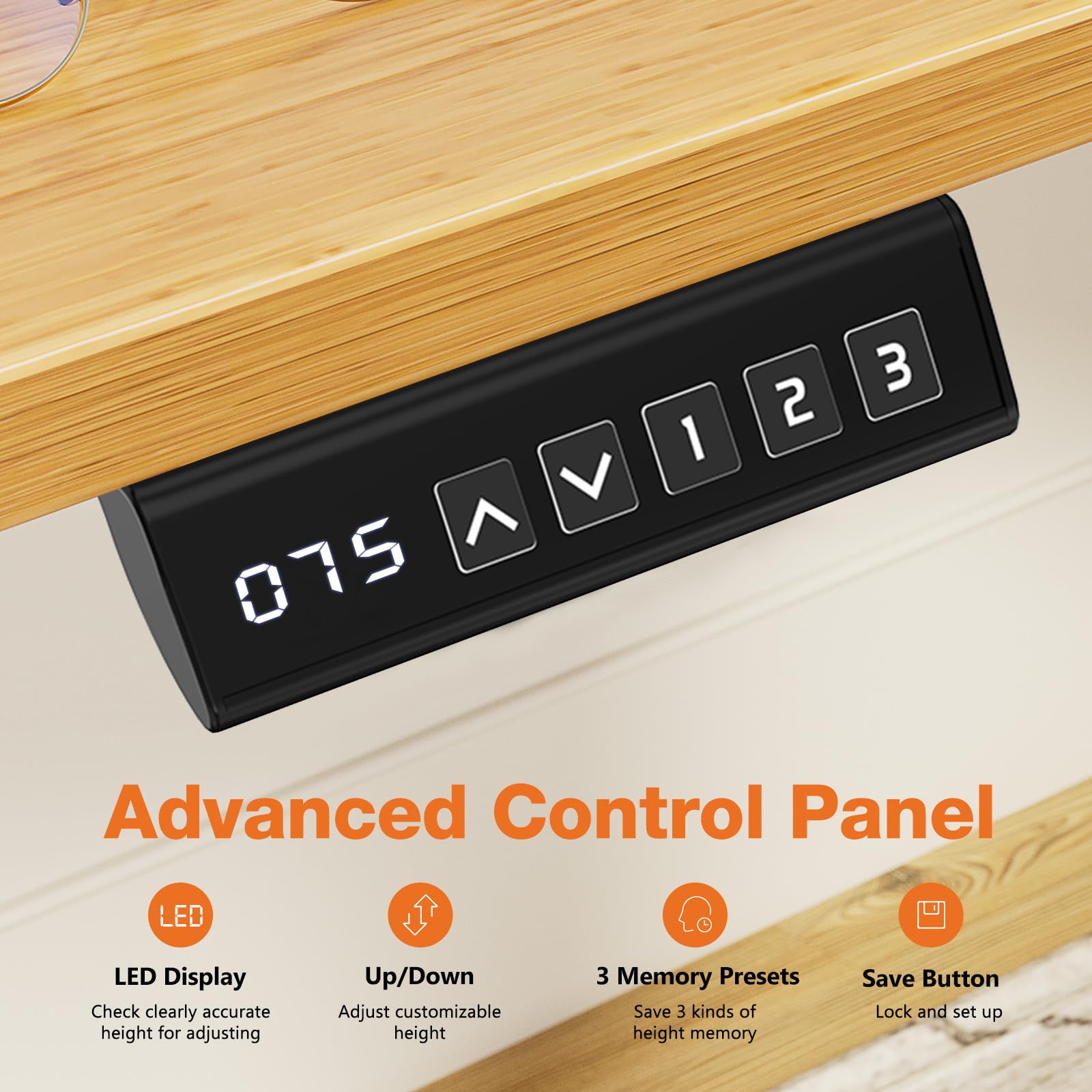Sweetcrispy Electric Adjustable Height Standing Desk - 63 x 24 inch Sit Stand Desk with Splice Board, Ergonomic Home Office Computer Table with 2 Hooks & Cable Management for Work, Study, and Gaming