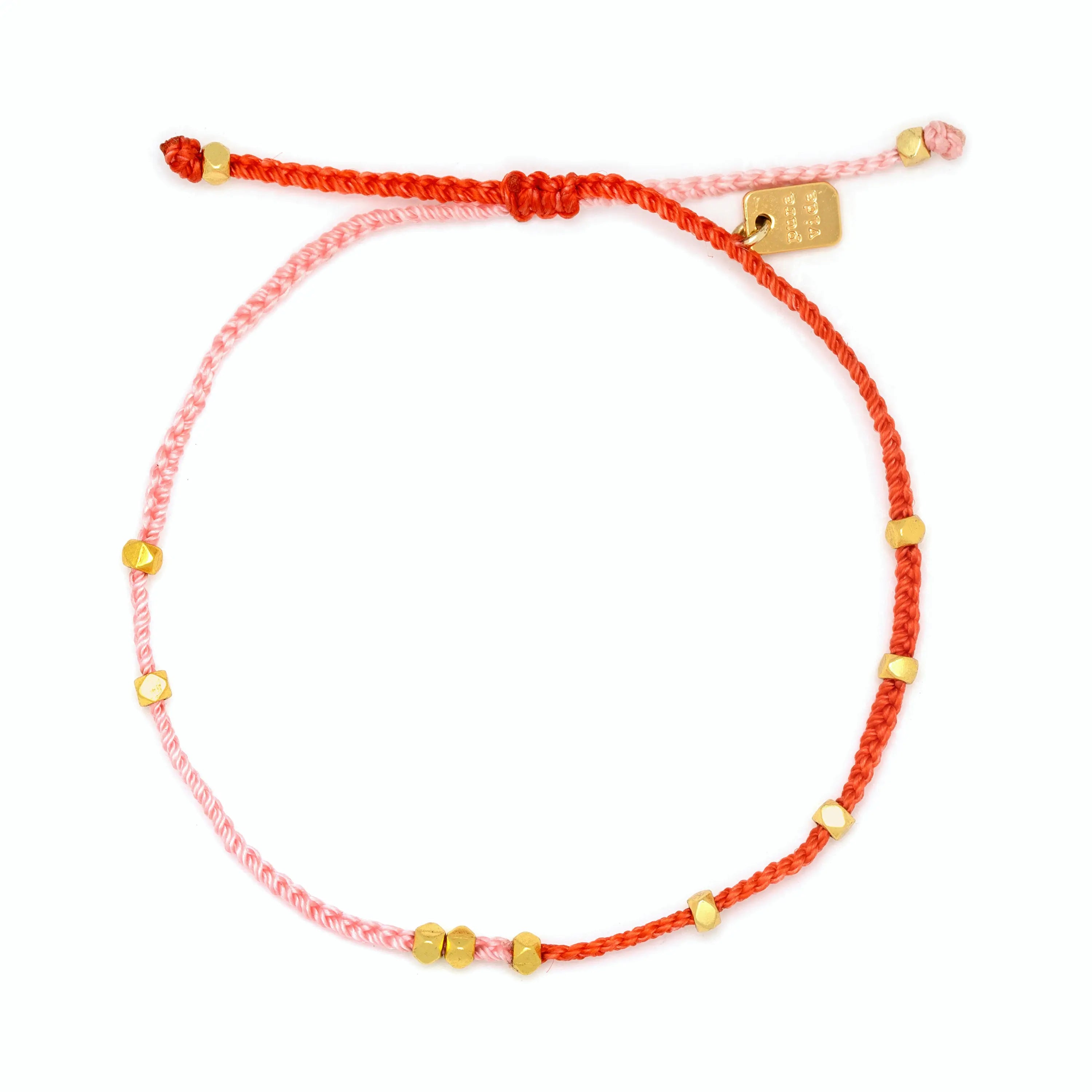 Elegant Pink & Red Two-Tone Dainty Gold Bracelet for Women - Perfect for Valentine's Day, Anniversary Gifts & Everyday Wear