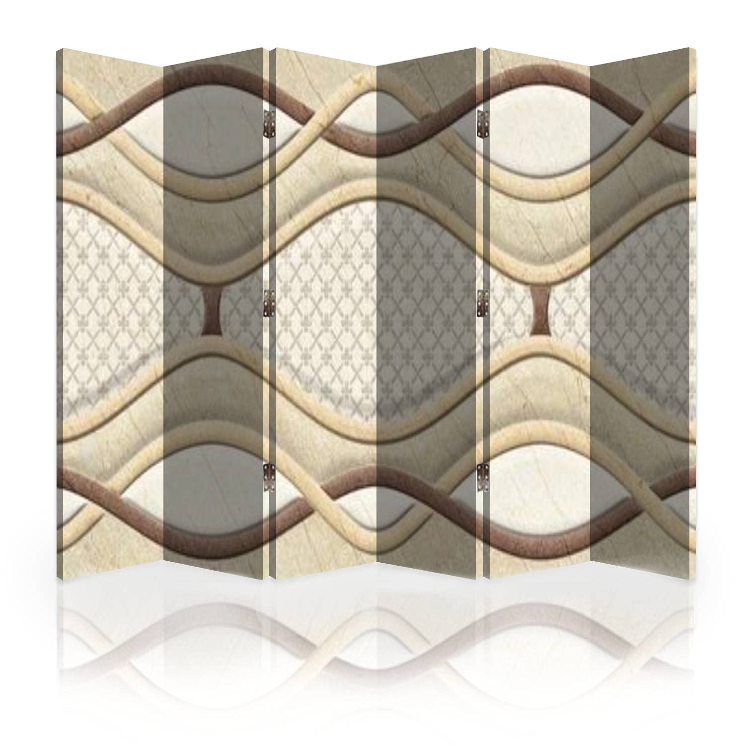 6-Panel Canvas Room Divider Screen - Digital Wall & Floor Tiles Design for Printing | Folding Privacy Partition for Home, Office & Events | Room Separator & Decorative Space Divider