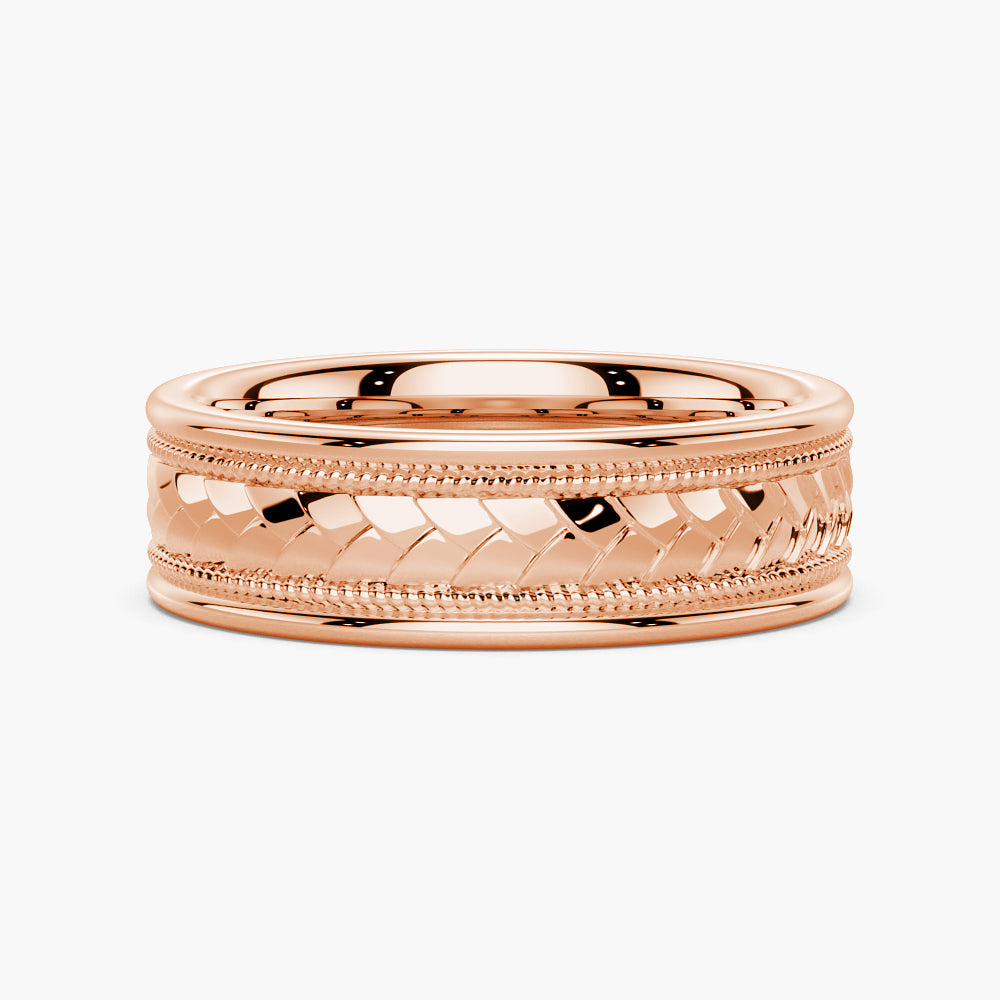 7mm Twisted Rope Men's Wedding Band Ring - 14K Gold, Sterling Silver & Tungsten Options - Perfect for Engagement, Anniversary & Special Occasions