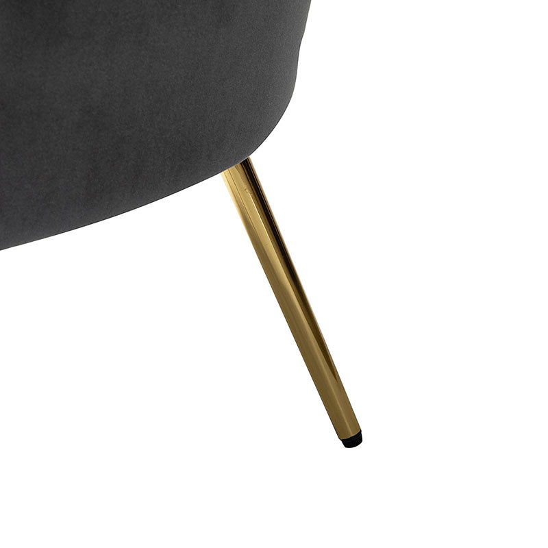 Evelia Velvet Scalloped Barrel Chair - Luxurious Velvet Accent Chair with Curved Back for Living Room, Bedroom & Office - Perfect for Reading Nook, Lounge Area or Home Decor