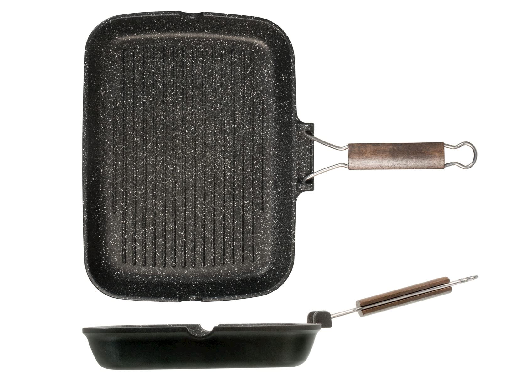 H&H 885535 Slim Fit Sandwich Maker - 35 x 25 cm Stone Cooking Surface, Stainless Steel in Anthracite/White - Perfect for Breakfast, Quick Lunches & Snacks at Home or Office