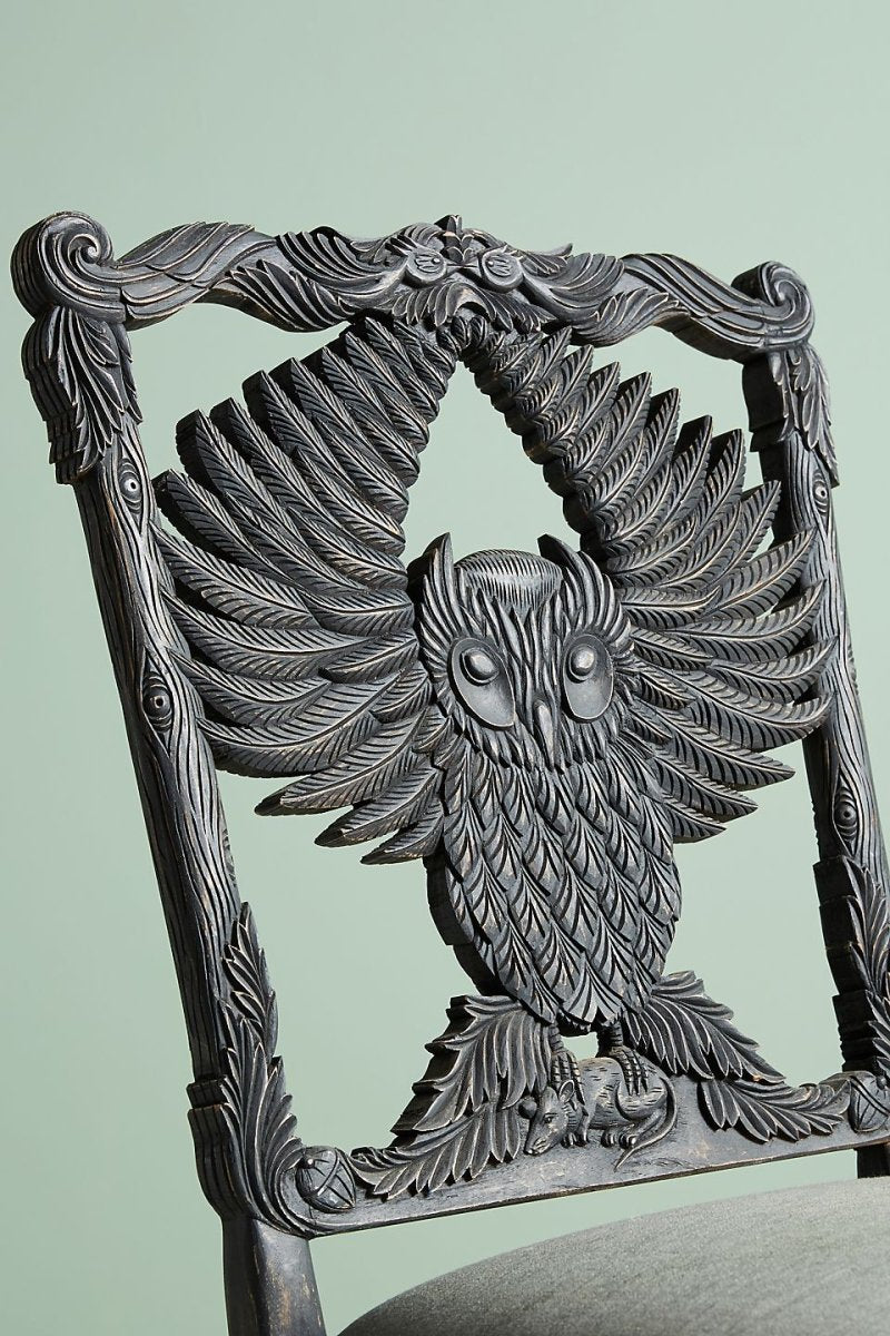 Hand Carved Menagerie Dining Chairs Set of 2 - Exotic Wooden Table Chairs for Kitchen, Dining Room & Restaurant - Elegant Handcrafted Wood Furniture for Home Decor
