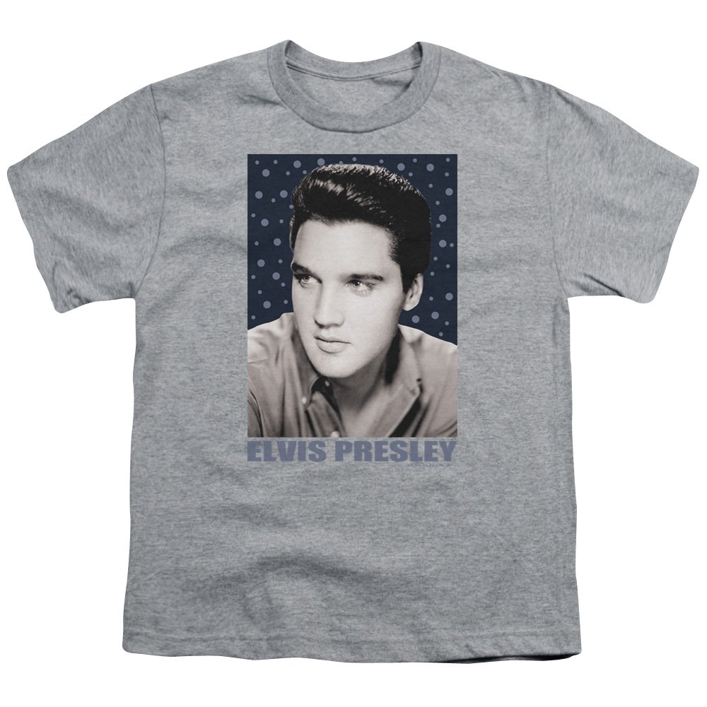Elvis Presley Blue Sparkle Unisex Youth T-Shirt for Boys & Girls - Vintage Rock Music Tee for Concerts, Parties & Casual Wear
