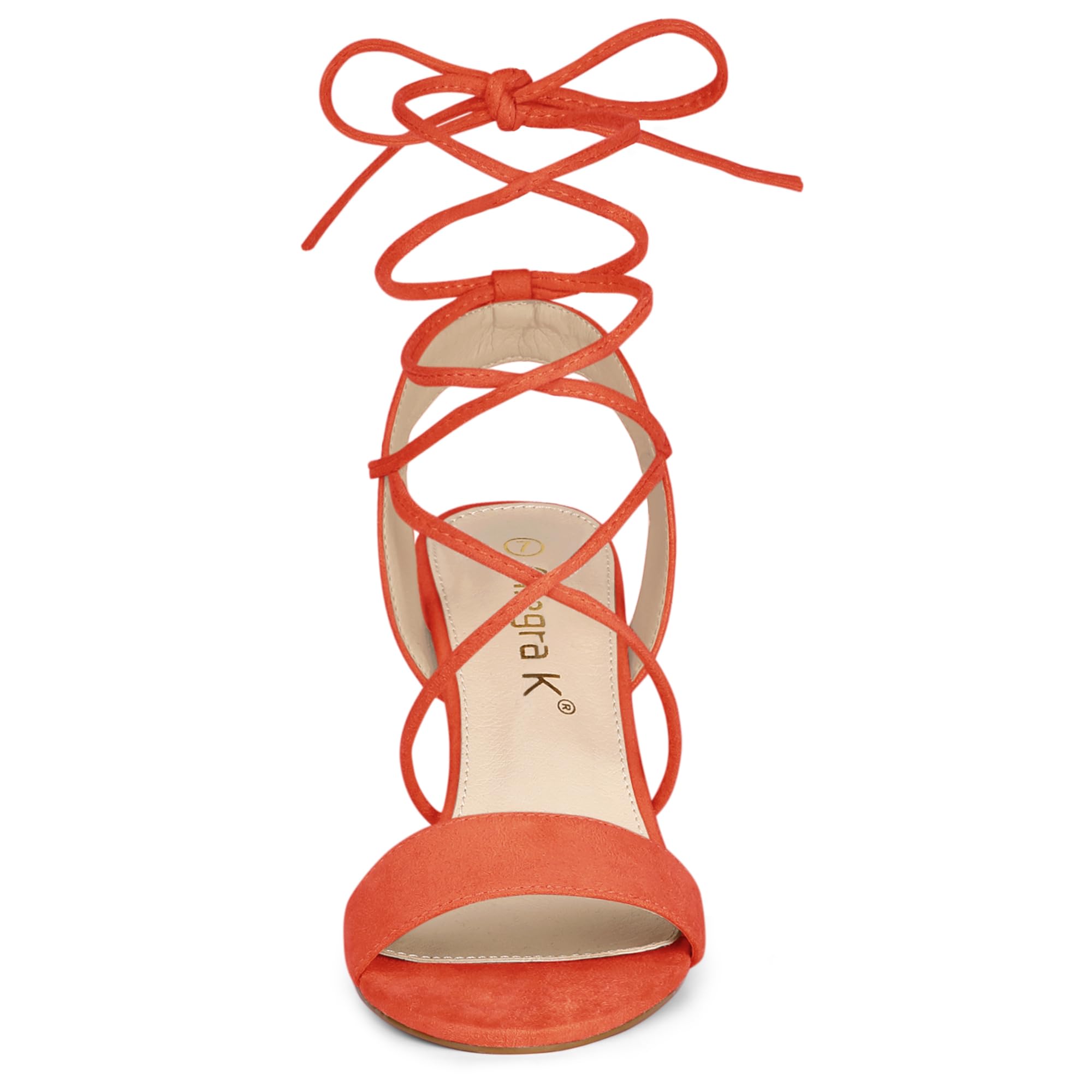 Allegra K Women's Clear Strap Block Heel Lace Up Sandals - Comfortable Chunky Heels for Wedding, Party & Evening Wear