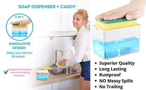 Premium Quality Kitchen Soap Dispenser - Automatic Dish Soap Dispenser for Sink Countertop, White | Perfect for Modern Kitchens & Bathrooms