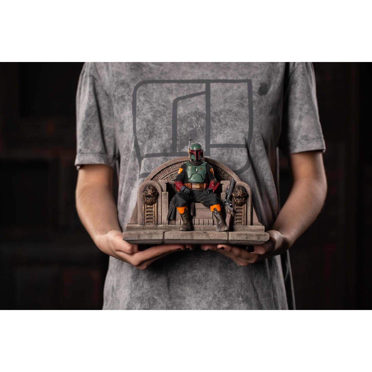 Iron Studios 1:10 Scale Boba Fett on Throne Statue - The Mandalorian Collectible Figure for Display & Home Decor