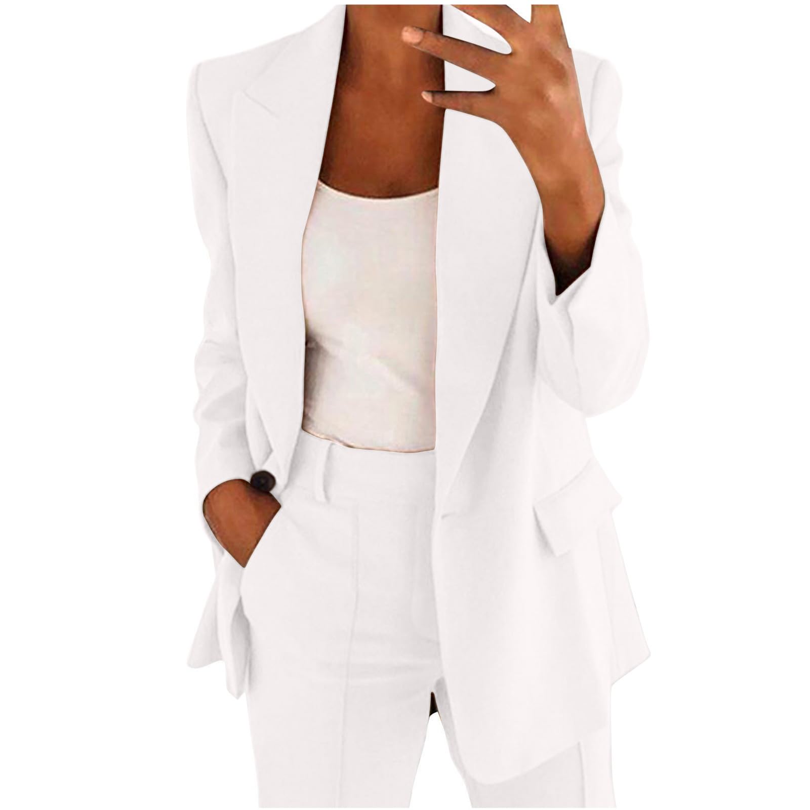 Women's 2-Piece Blazer Set - Dressy Pant Suits for Business Casual & Work Outfits with Loose Straight Leg Pants | Office Wear, Professional Attire & Formal Occasions