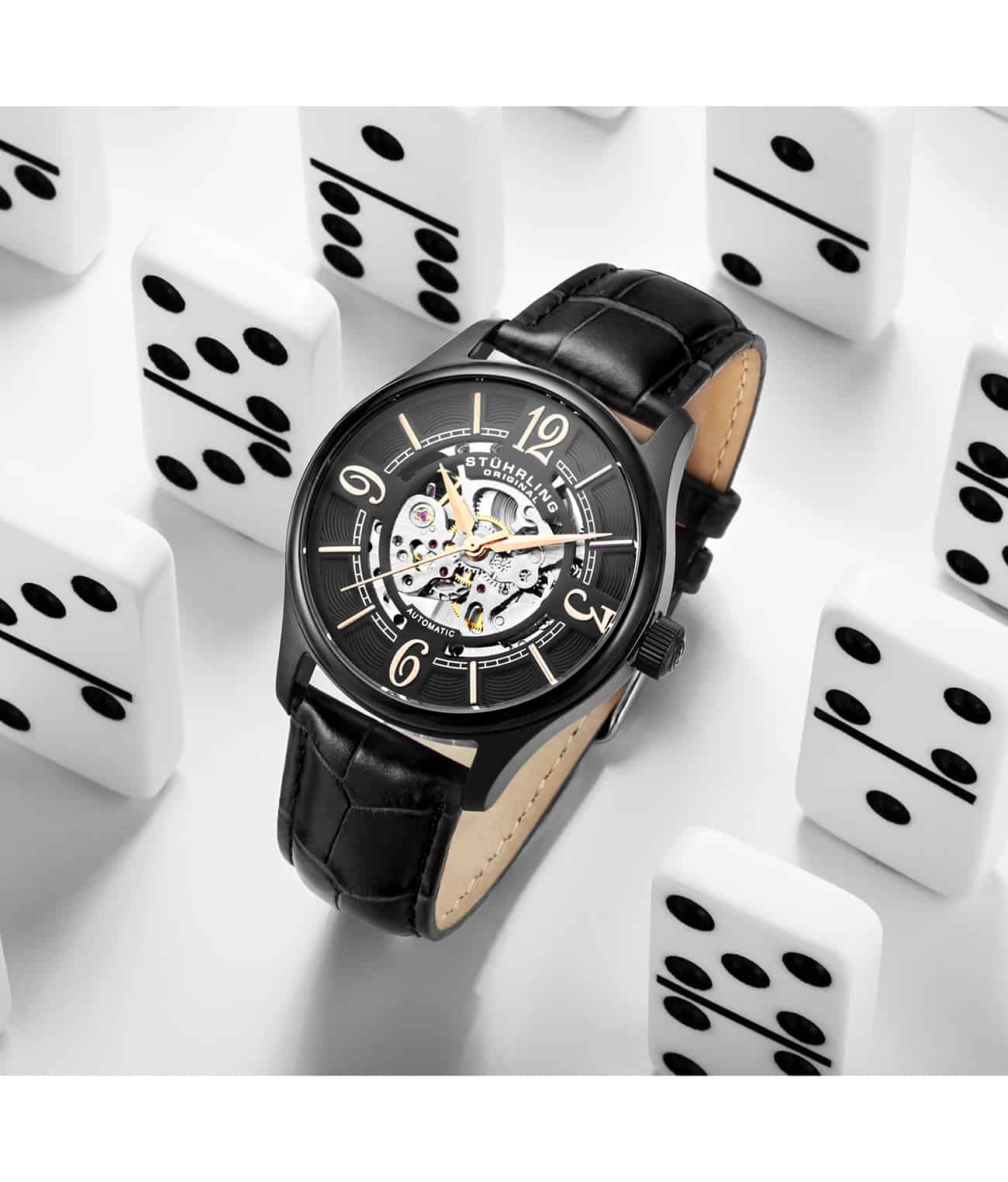 Automatic 42mm Skeleton Watch M14569 & K7856P - Stylish Mechanical Timepiece for Men, Perfect for Business, Formal Events and Everyday Wear