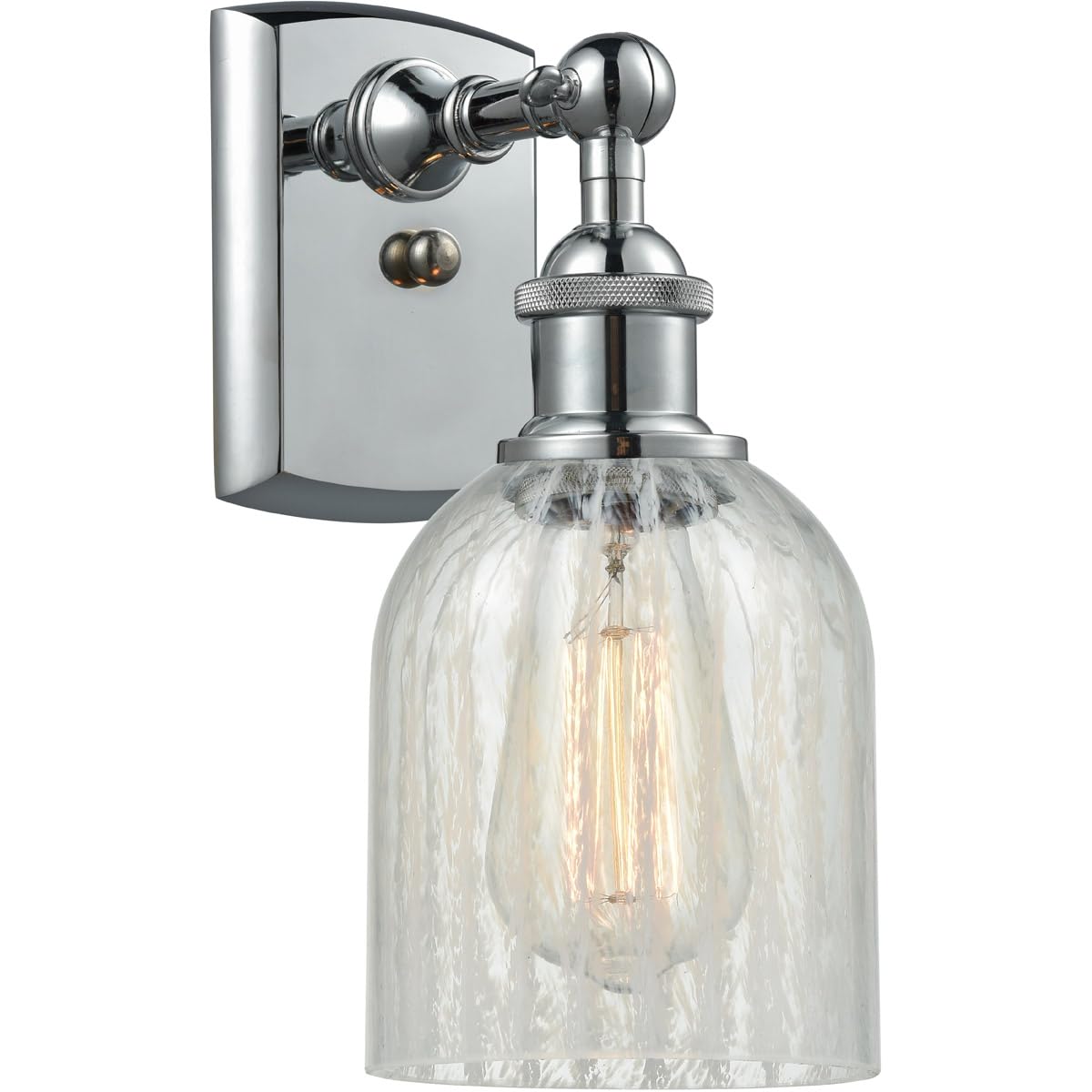 Vintage Dimmable LED Wall Sconce Light Fixture - Polished Chrome Finish, 1-Light Design for Bedroom, Living Room & Hallway Lighting | Model 516-1W-PC-G2511-LED