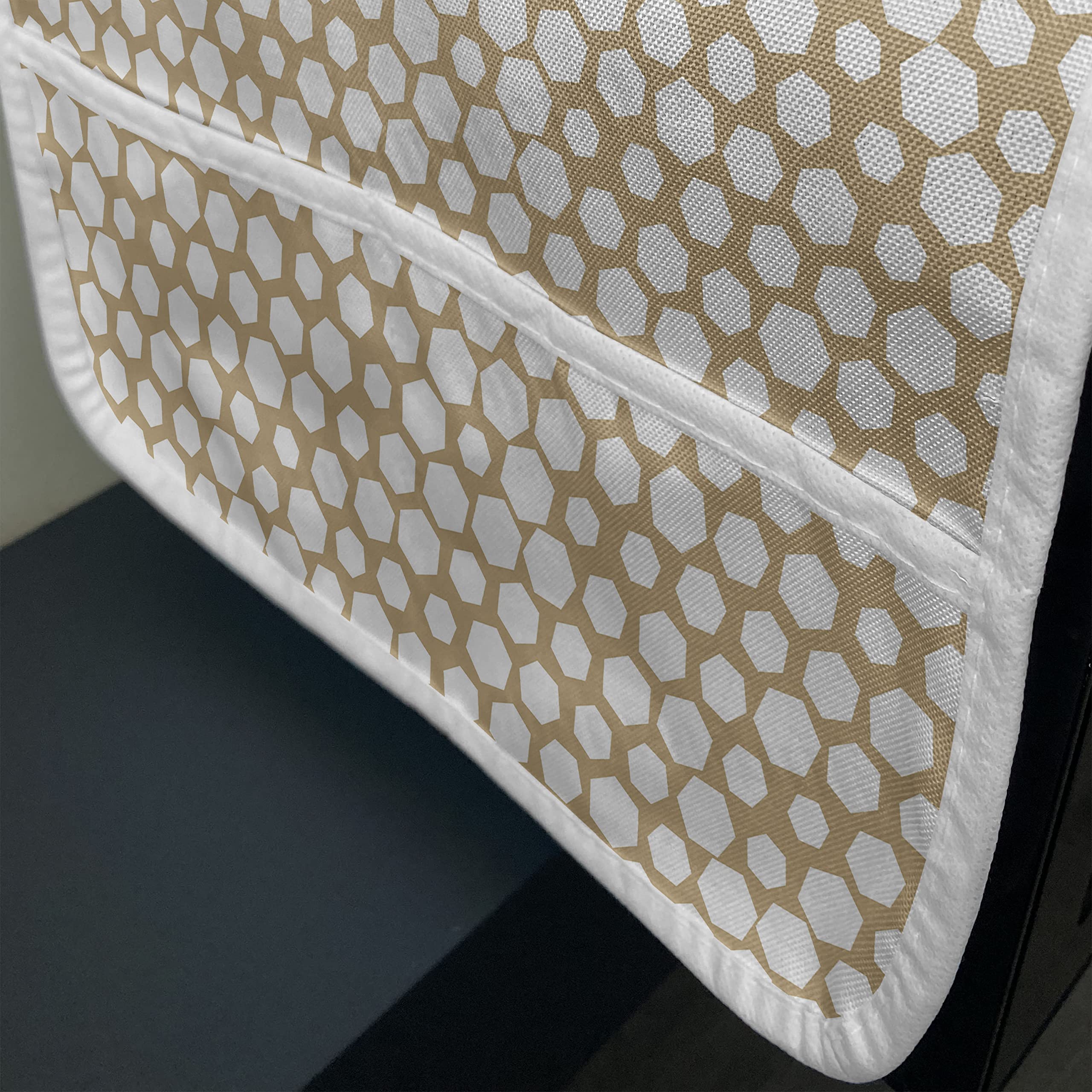 Ambesonne Abstract Microwave Cover - Hexagon Geometric Design, Waterproof Kitchen Organizer with Pockets, 36