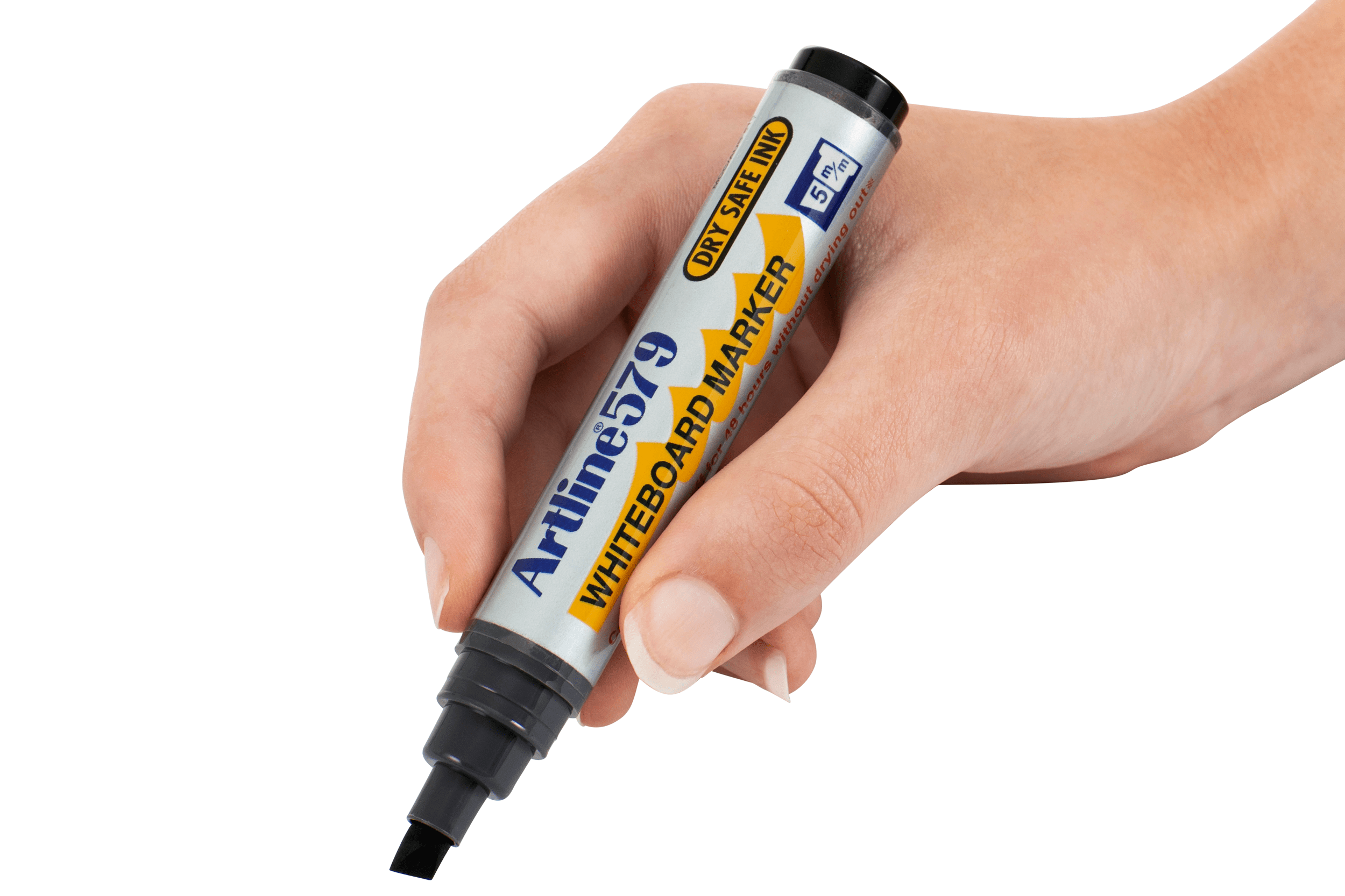 Artline 579 Whiteboard Marker Set - 12 Pack with 5mm Chisel Tip, Black Ink - Perfect for Office Meetings, Classroom Teaching & Home Organization