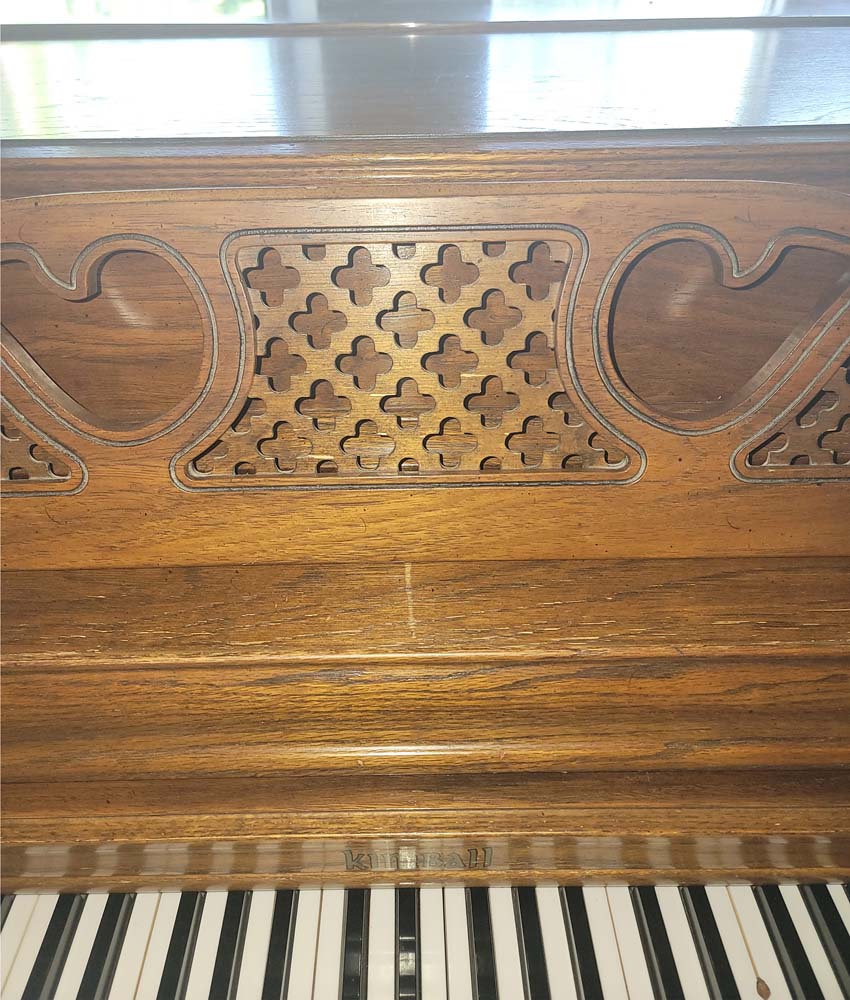 Vintage 1976 Kimball Artist Console Piano - Satin Oak Finish - Serial Number A15008 - Used - Perfect for Home, Studio & Music Classrooms