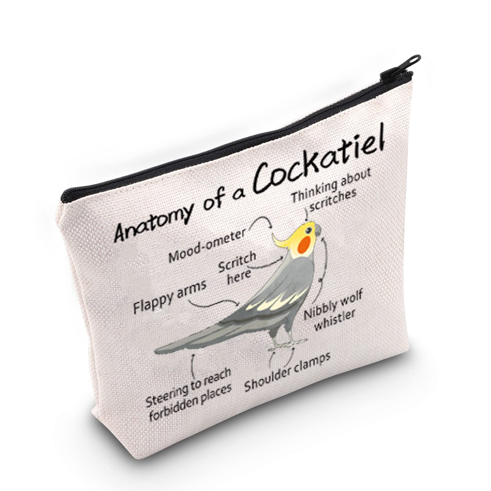 Cockatiel Makeup Bag - Cute Zipper Pouch for Women & Girls | Perfect Gift for Bird Lovers & Travel