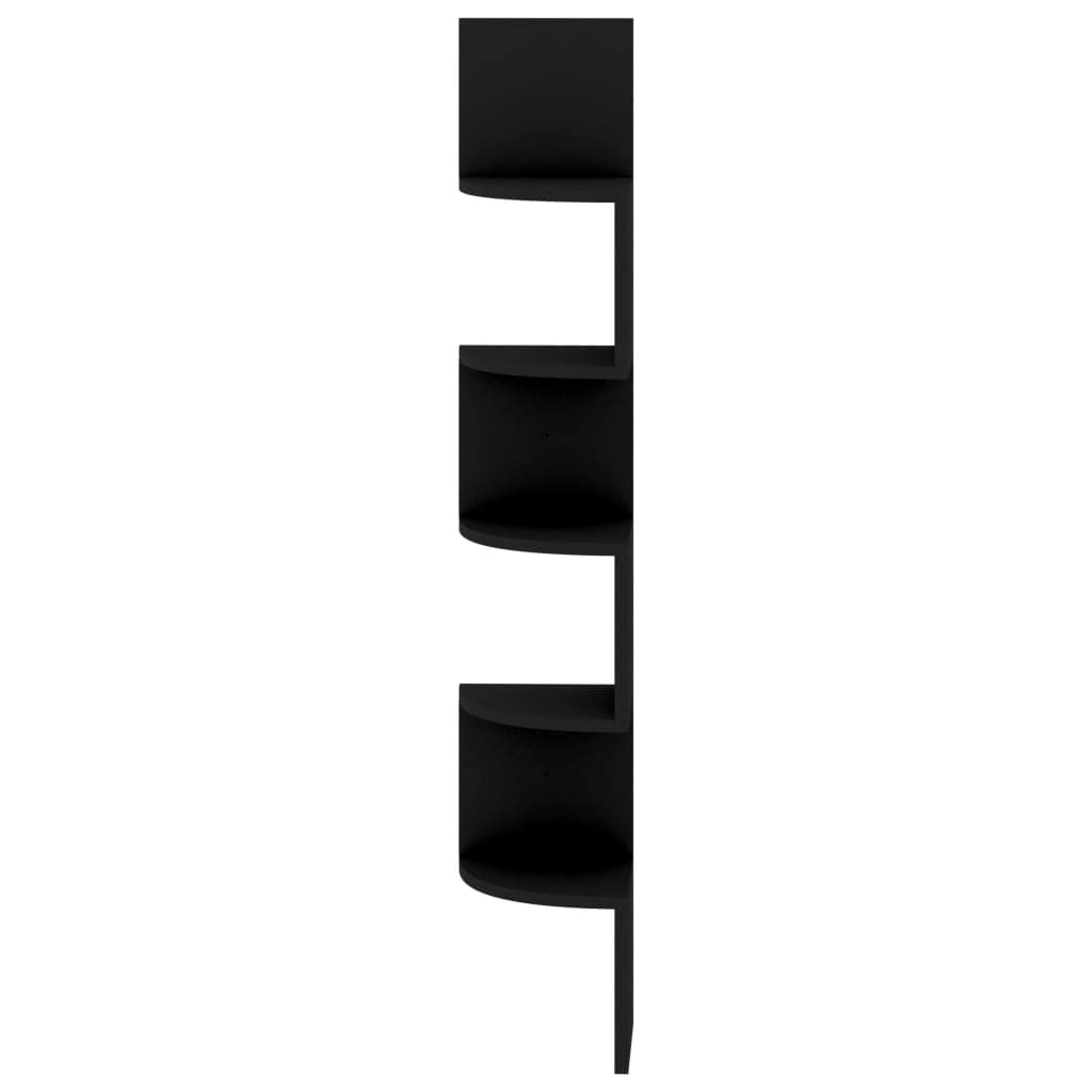 Black Floating Corner Shelf for Wall - 7.5
