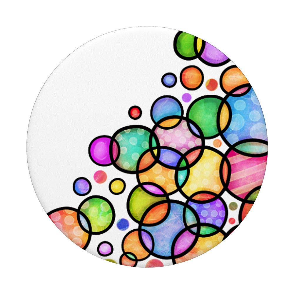 Colorful Swappable PopSockets PopGrip with Fun Bubble Patterns - Perfect for Phones, Tablets & Daily Use