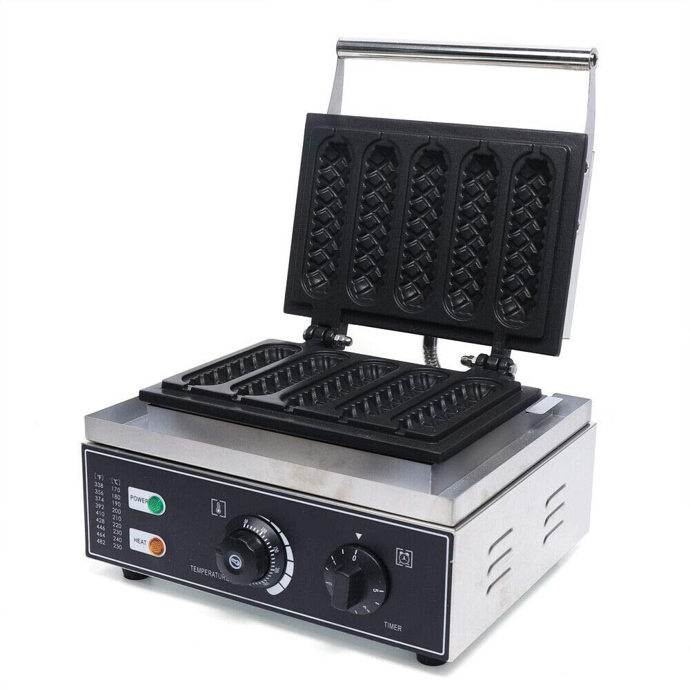 Commercial Hot Dog Waffle Maker - 5 Grid Professional Corn Dog Machine for Restaurants, Cafes & Food Trucks - Perfect for Making Crispy Waffle Corn Dogs, Hot Dogs & Waffle Sticks for Parties, Events & Snack Bars