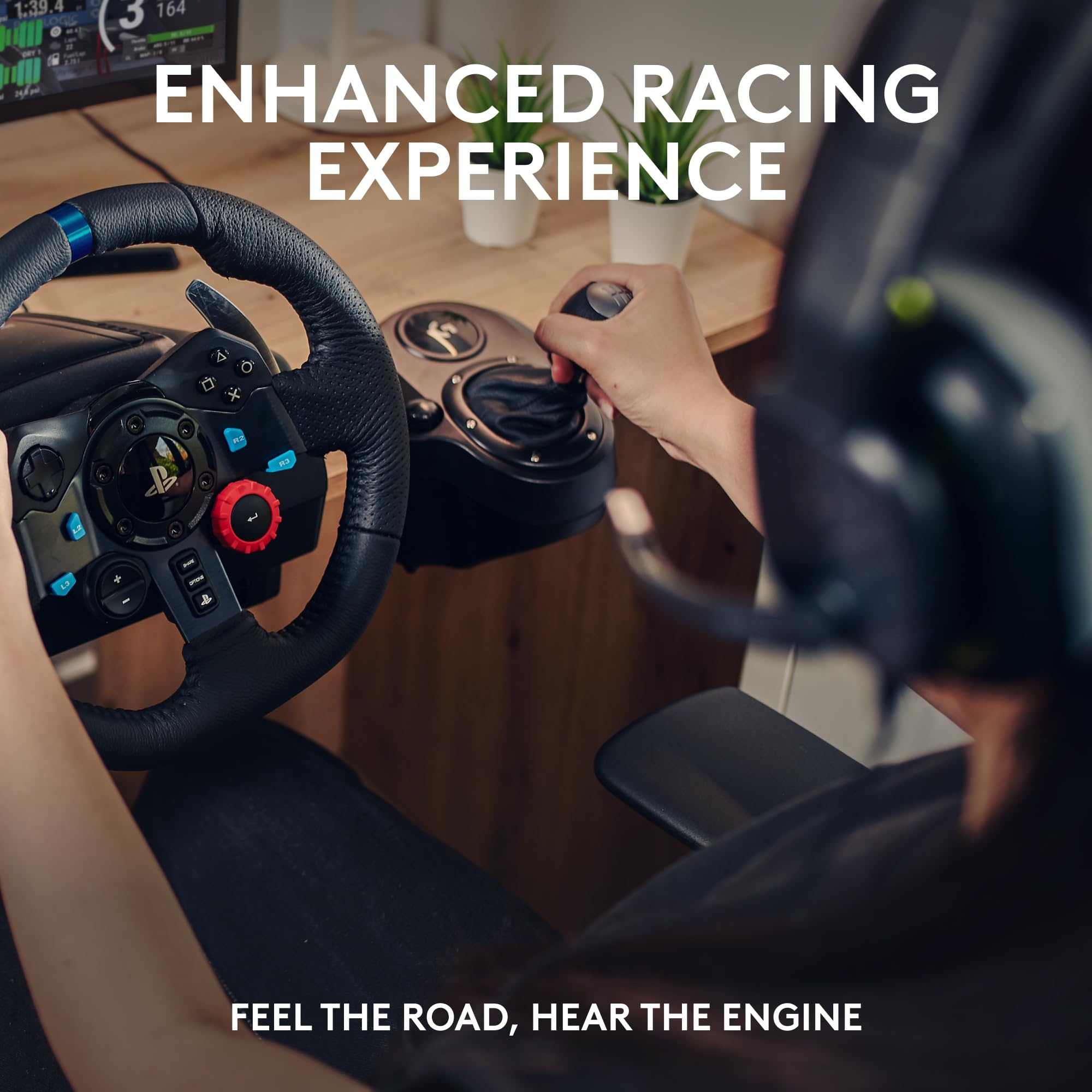 Logitech G29 Driving Force Racing Wheel & Pedals with Force Feedback & Real Leather - ASTRO A10 Gen 2 Wired Gaming Headset - Compatible with PS5, PS4, PC, Mac - Black - Perfect for Sim Racing & Gaming Setups
