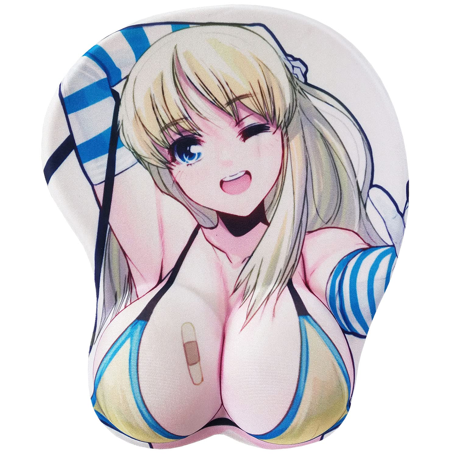 3D Anime Girl Gaming Mouse Pad - Kawaii Yellow Wrist Support Mousepad for Laptop & Computer | Ergonomic Comfort for Office Work & Long Gaming Sessions