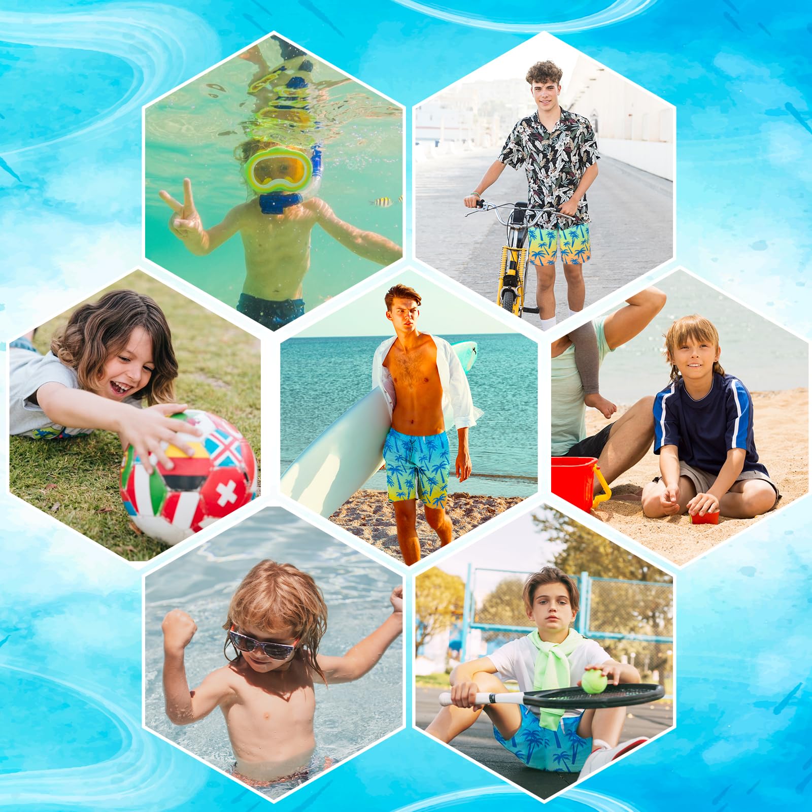 **Boys Swim Trunks with Compression Liner - Quick Dry Bathing Suits for Youth & Teens (Ages 7-16) - Perfect for Swimming, Beach & Pool Activities**