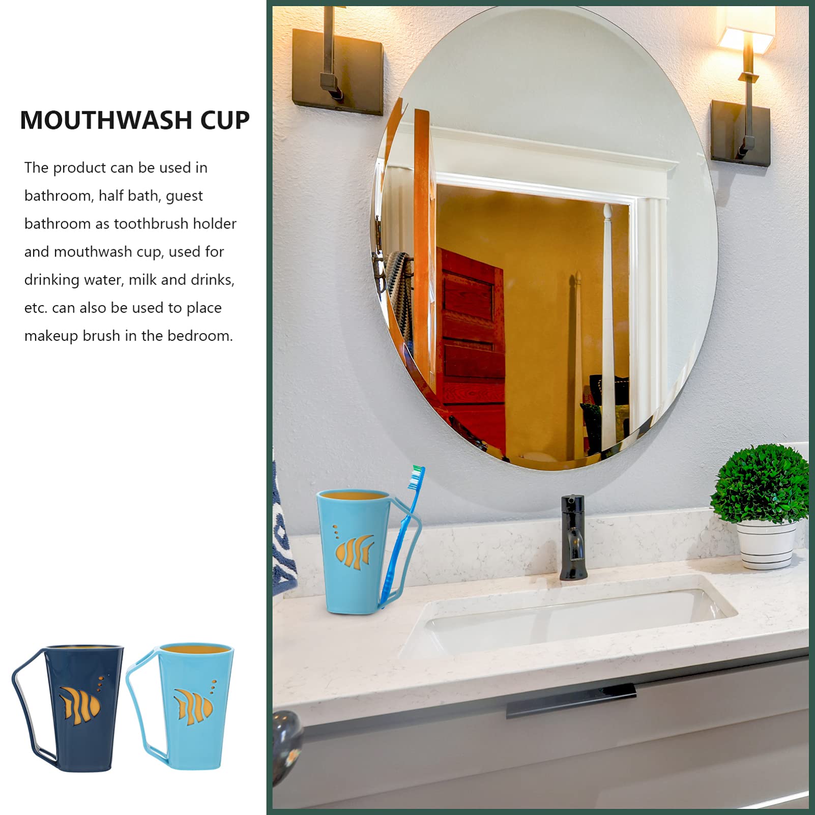 **COHEALI 2-Piece Travel Makeup Brushes & Coffee Mug Tumbler Set - Bathroom Toothbrush Holder, Toothpaste Container for Kids, Portable for Travel, Camping & Home Use**
