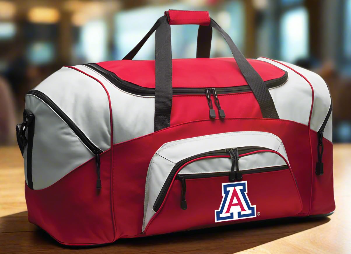 Arizona Wildcats Logo Red Large Duffle Bag for Men & Women - Gym, Travel, Sports Gear - University of Arizona Wildcats Fan Gift (Red)