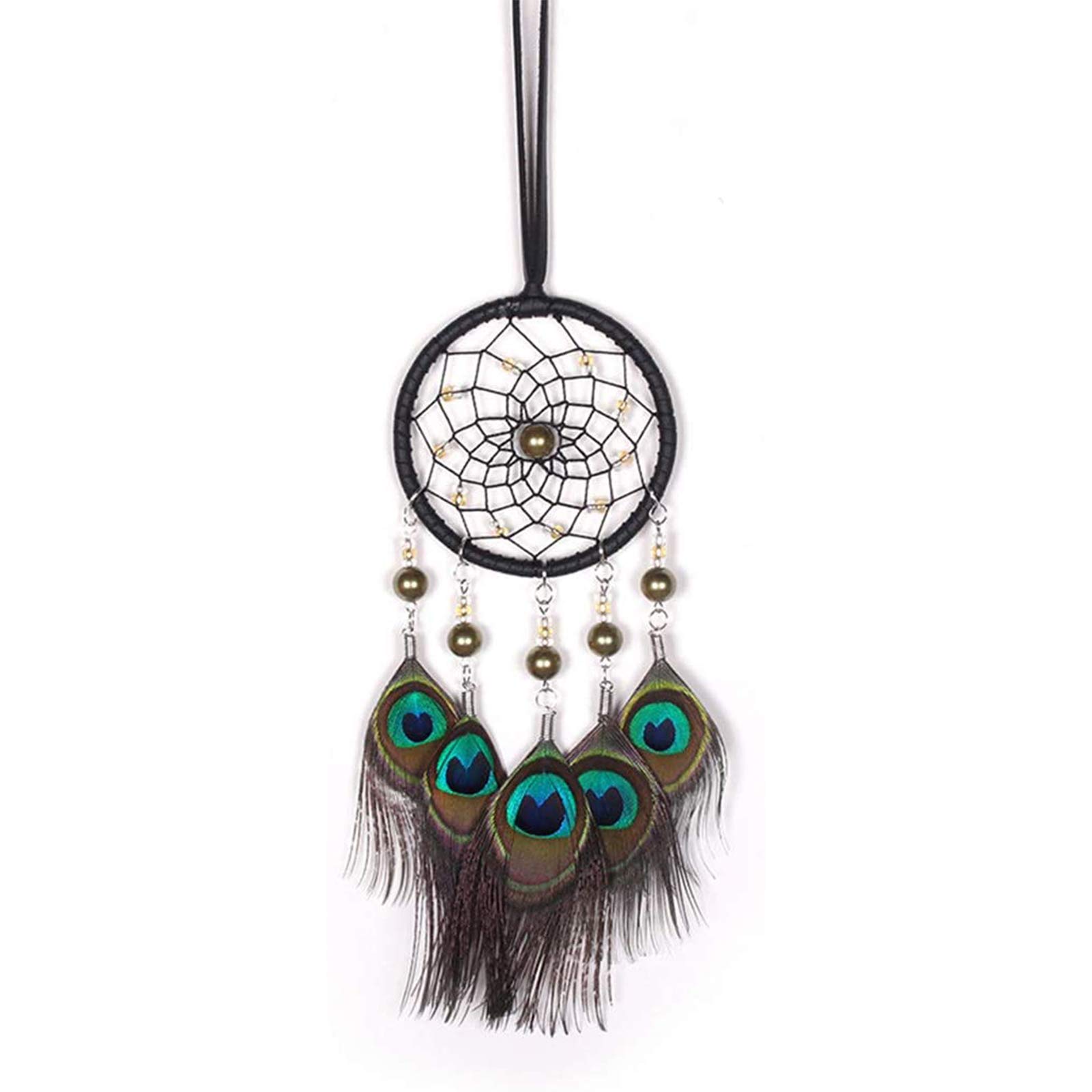 Feather Dream Catcher Car Hanging Decor - Handmade Small Rearview Mirror Charm for Vehicle Interior, Boho Car Accessories | Perfect for Road Trips, Meditation & Spiritual Protection