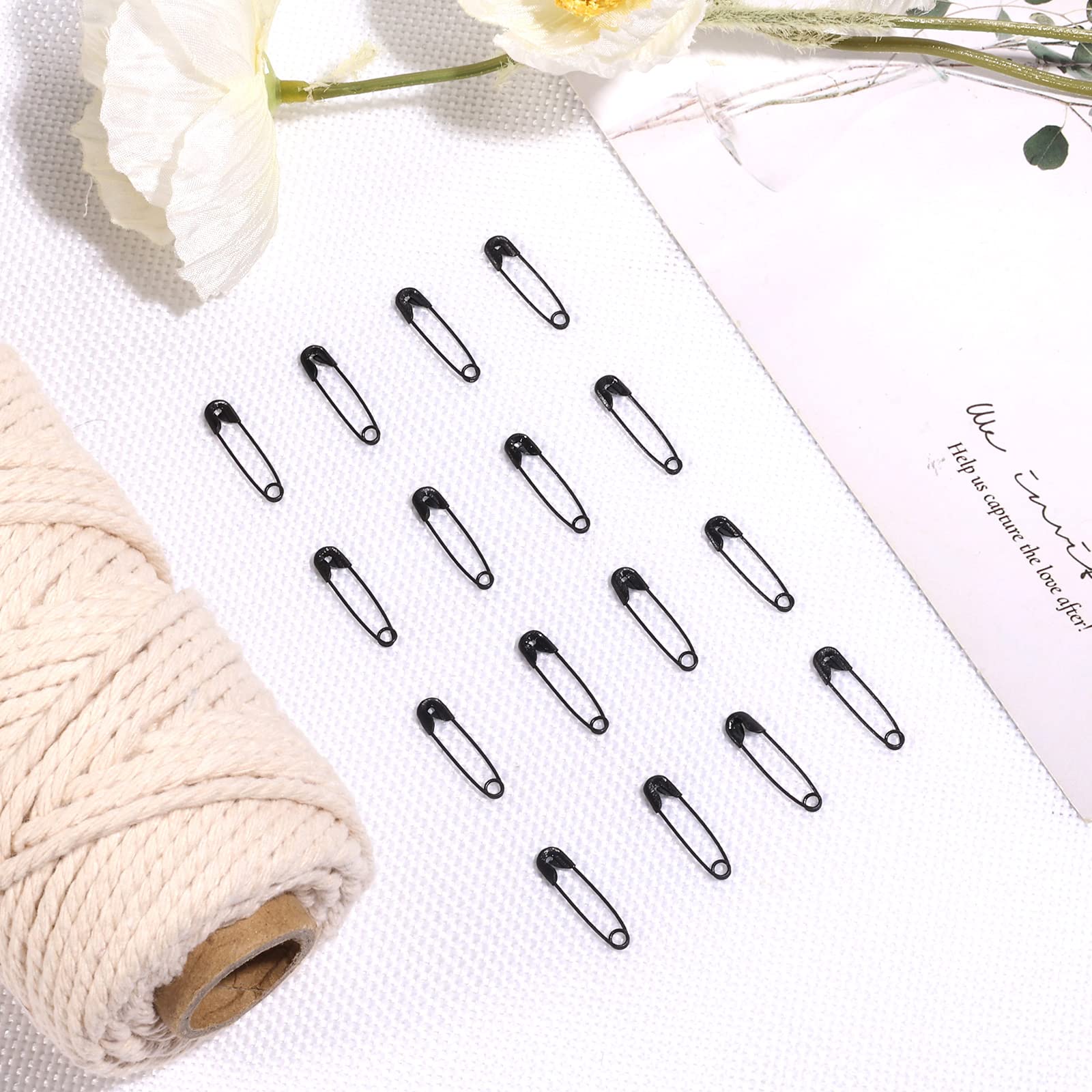 100 Pcs 1.26 Inch Black Metal Safety Pins Bulk - Large Size Rustproof Stainless Steel Pins for Sewing, Jewelry Making, DIY Crafts, Clothes & Fabric Projects | Perfect for Home, Office & Emergency Repairs