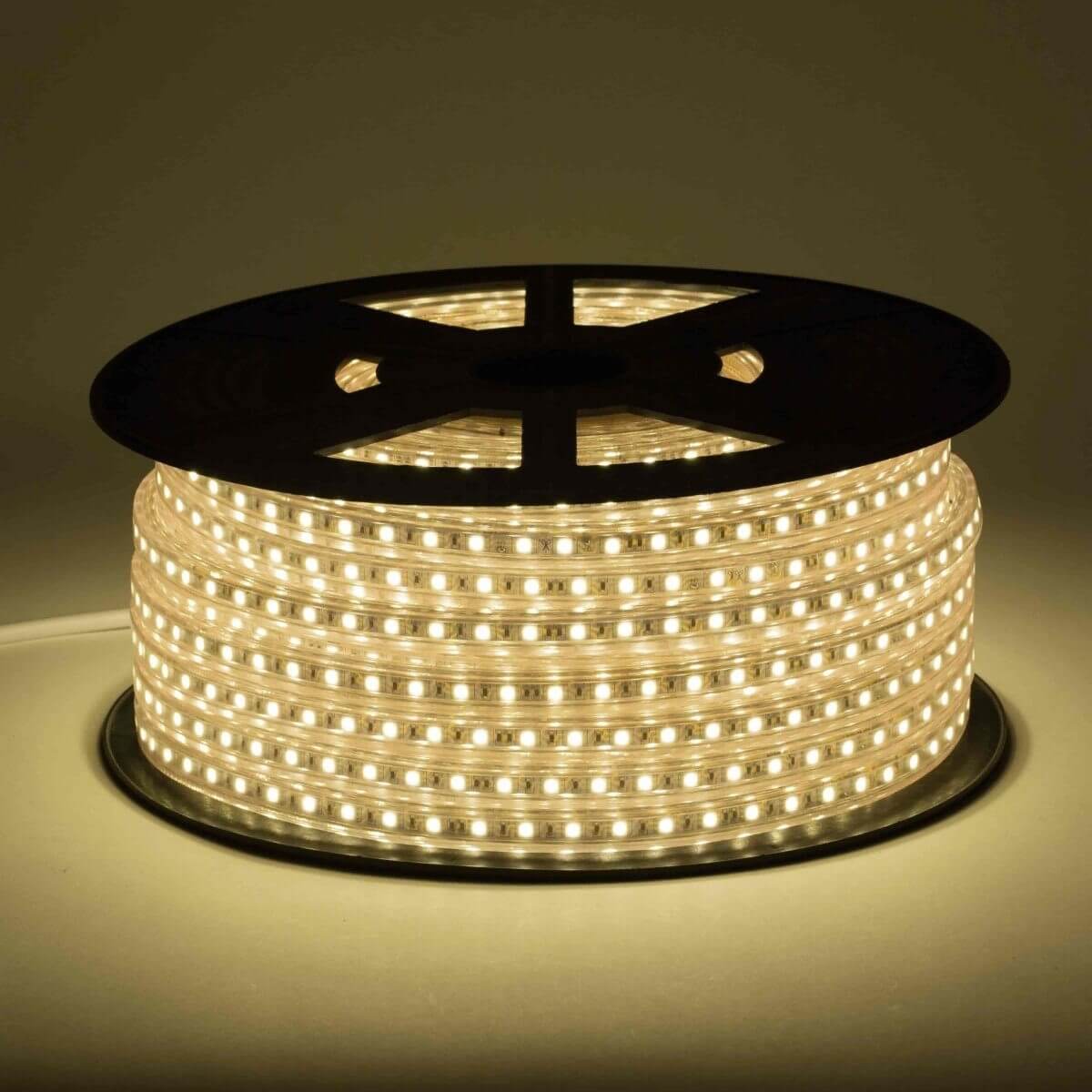120V LED Strip Lights Warm White (3000K) - Dimmable Flexible Tape Lighting for Home Decor, Kitchen, Bedroom & DIY Projects - Custom Cut to Size