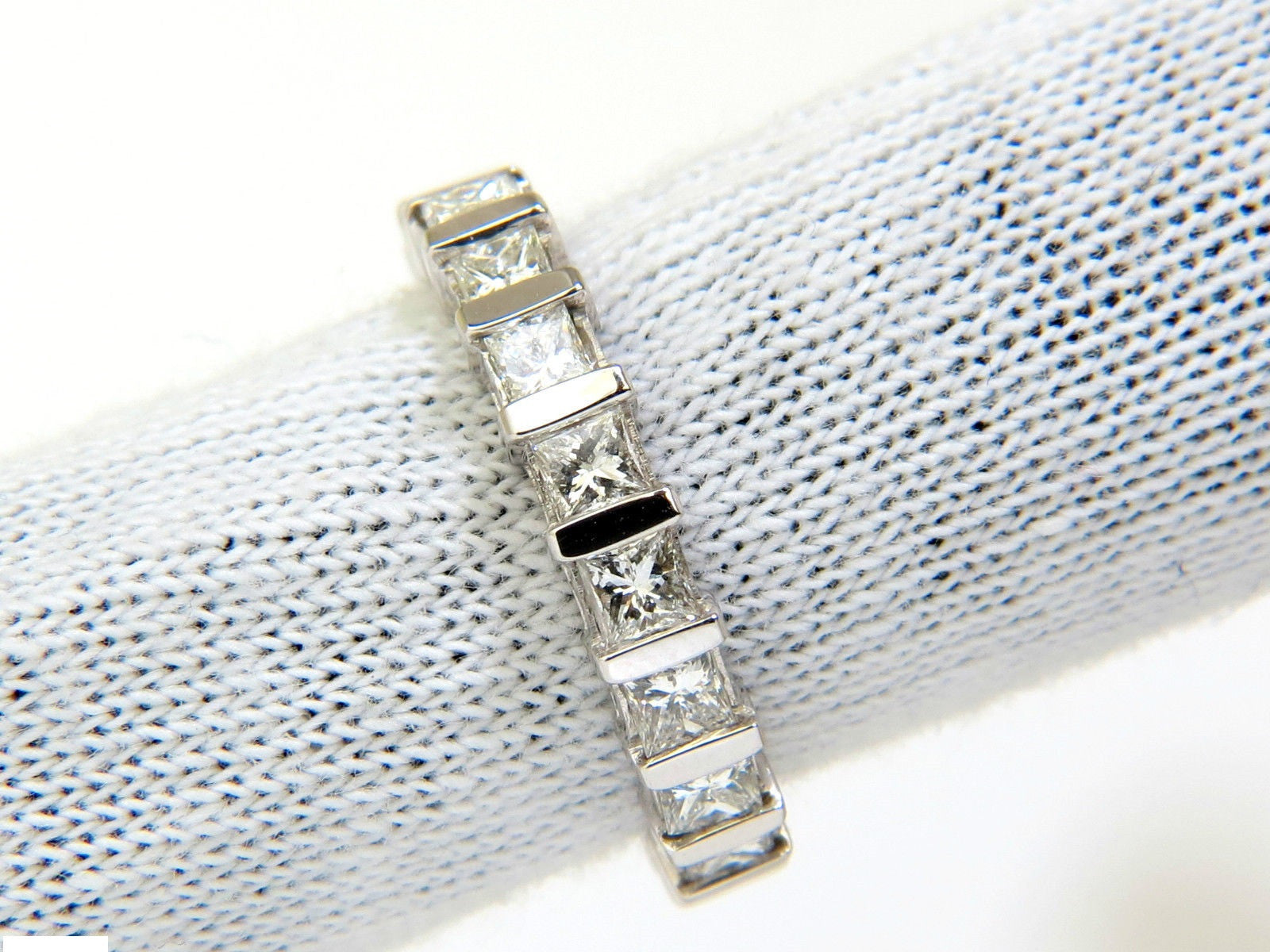 2.85CT Princess Cut Diamond Eternity Ring in 14KT Gold, H/VS Quality, Size 7.25, Channel Setting - Perfect for Anniversaries, Engagements & Special Occasions