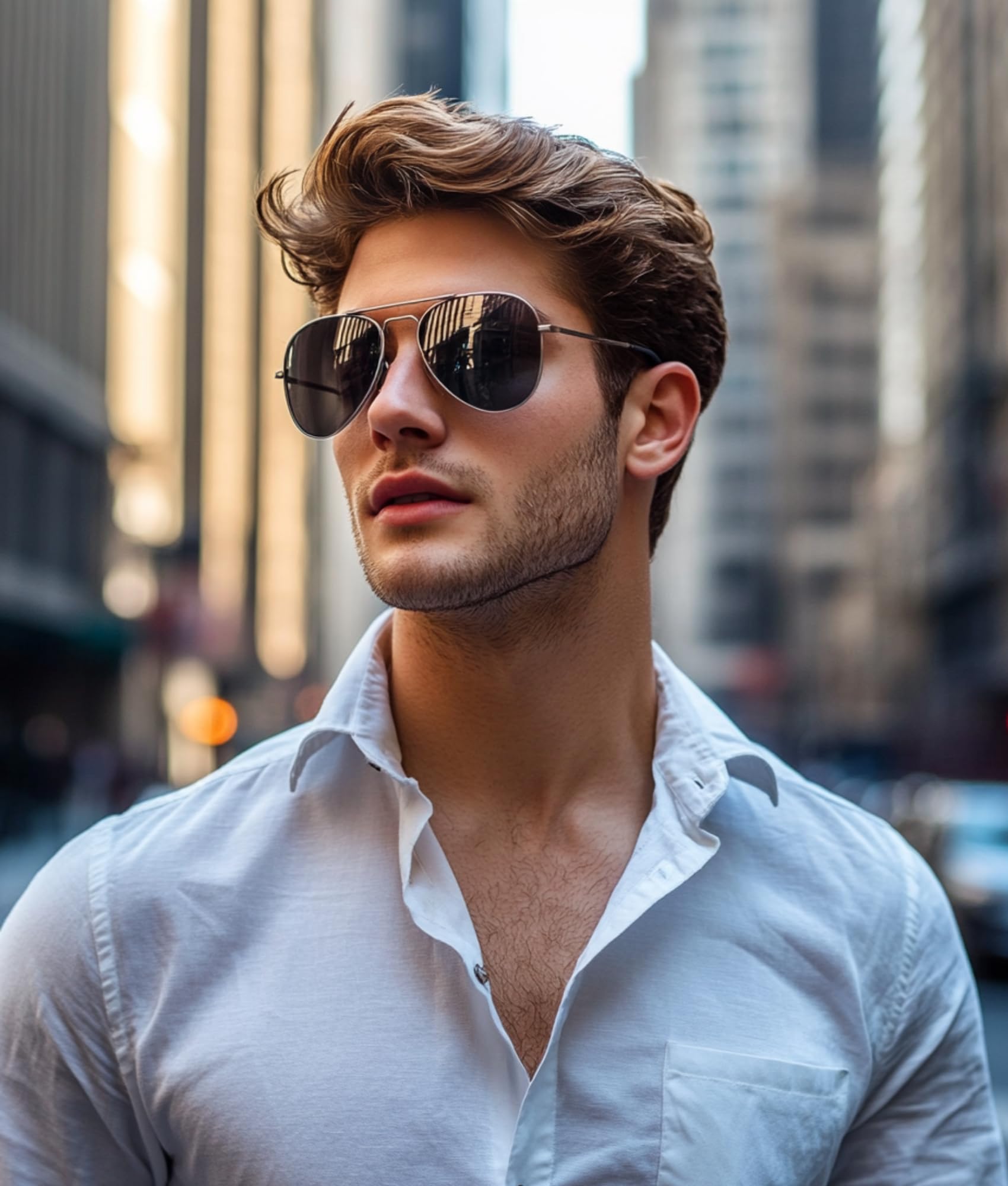 Cyxus Polarized Aviator Sunglasses for Men - UV400 Protection, Military Pilot Style - Trendy for Driving, Hiking & Outdoor Activities - Model 1489