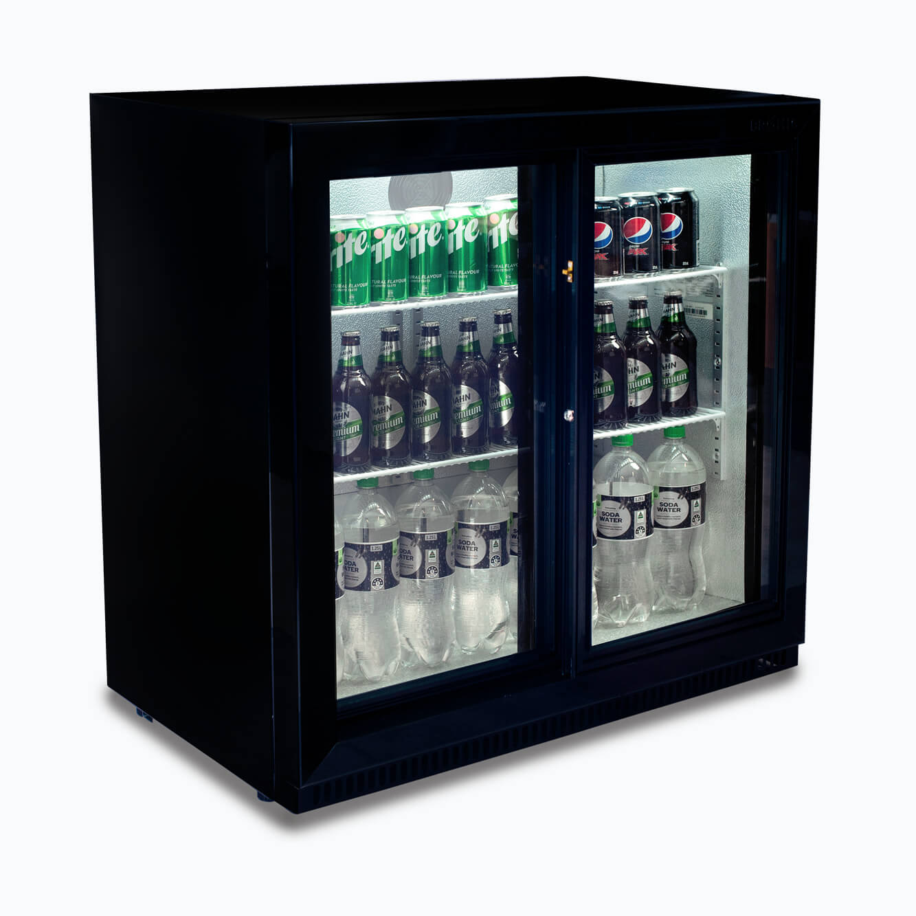 Bromic BB0200GDS 190L Commercial Back Bar Refrigerator with Sliding Door - NSF Certified for Bars, Restaurants & Cafes - Perfect for Beverage Storage & Display