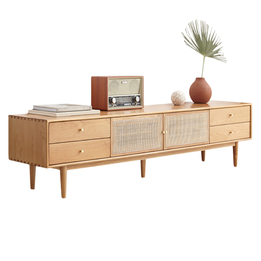 78.7x13.8x17.3 inch/ 200x35x44сm/ Natural Wood color/ Four-drawer TV cabinet