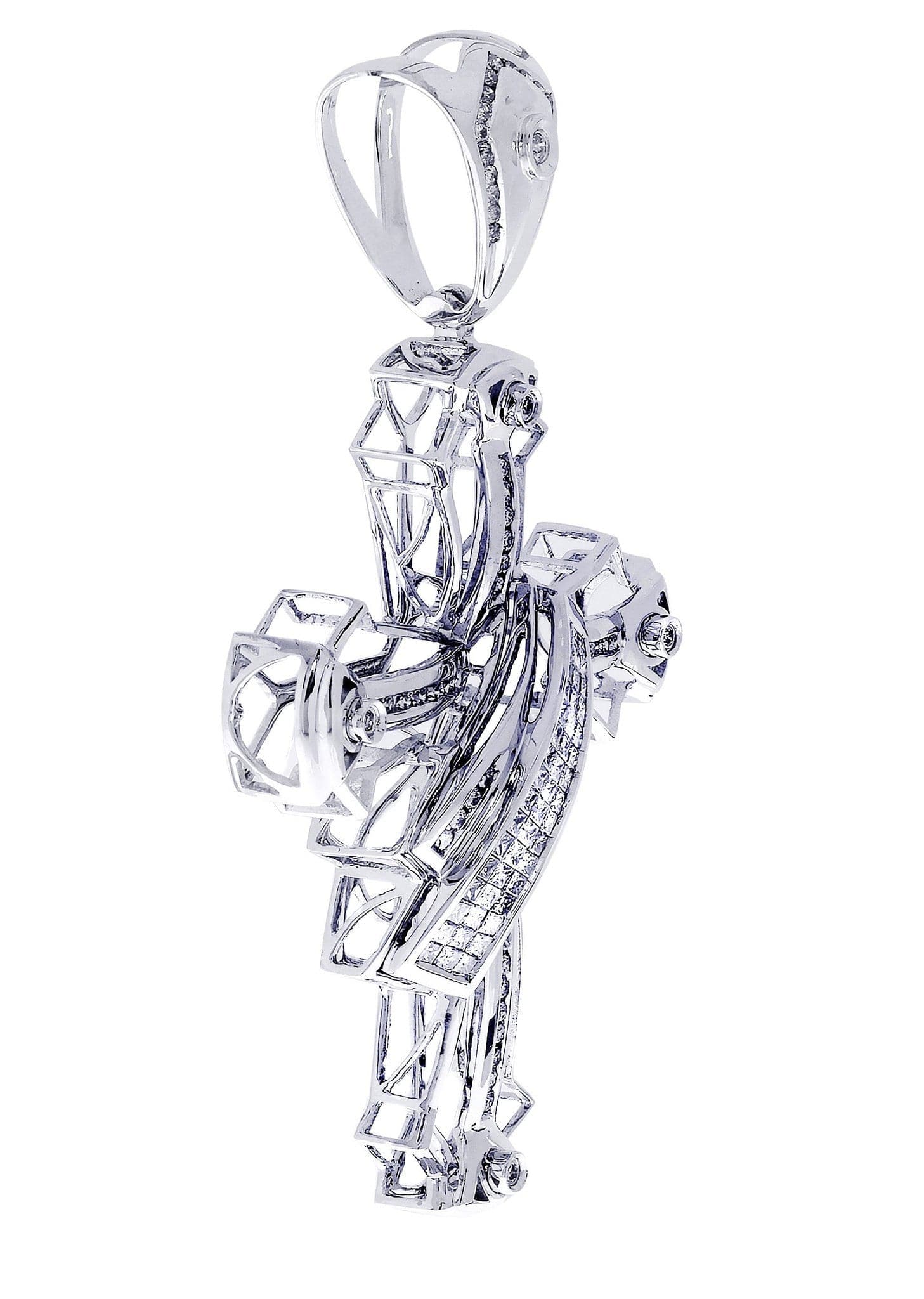 1.65 Carat Diamond Cross Pendant Necklace - 18.02 Grams Solid Gold Religious Jewelry for Women & Men - Perfect for Baptism, Confirmation & Special Occasions