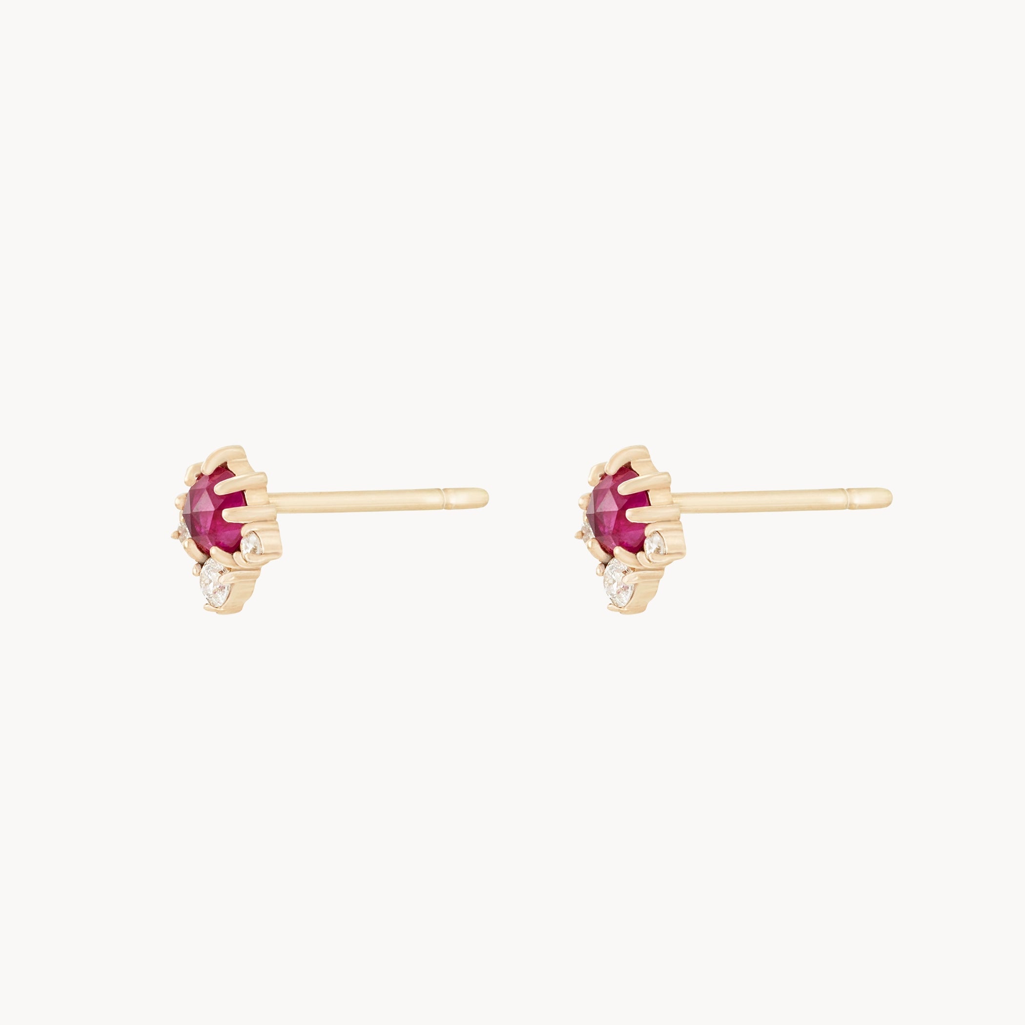 14K Yellow Gold Full Moon Glow Ruby and Diamond Earrings - Elegant Dangle Earrings for Women, Perfect for Parties, Weddings & Special Occasions