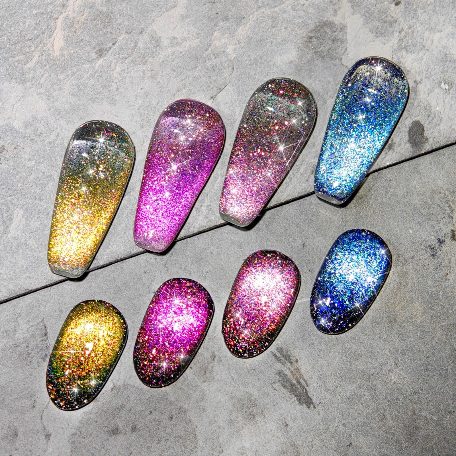 9D Reflective Cat Magnetic Gel Polish with Flakies #02 - 5ml Nail Art for Manicures & Pedicures - Perfect for Parties, Weddings & Special Occasions