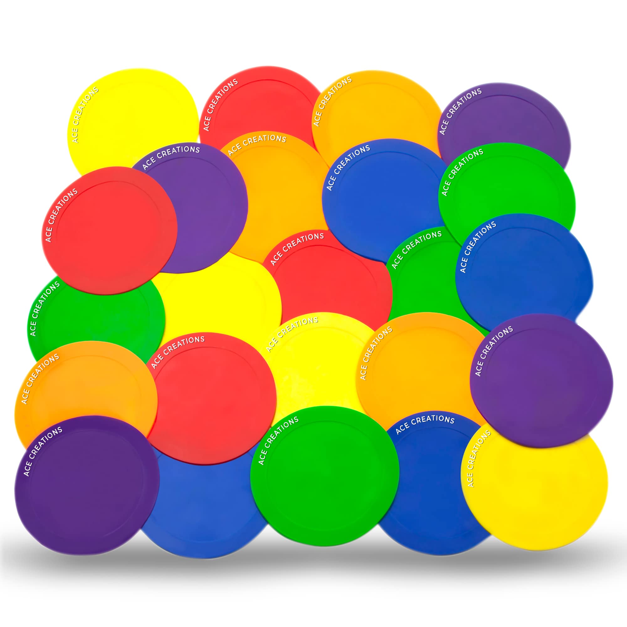 9 Inch Poly Vinyl Spot Markers - Non-Slip Floor Markers for Gym, Sports & Classroom - Perfect for Social Distancing, Dance Practice & Safety Markings